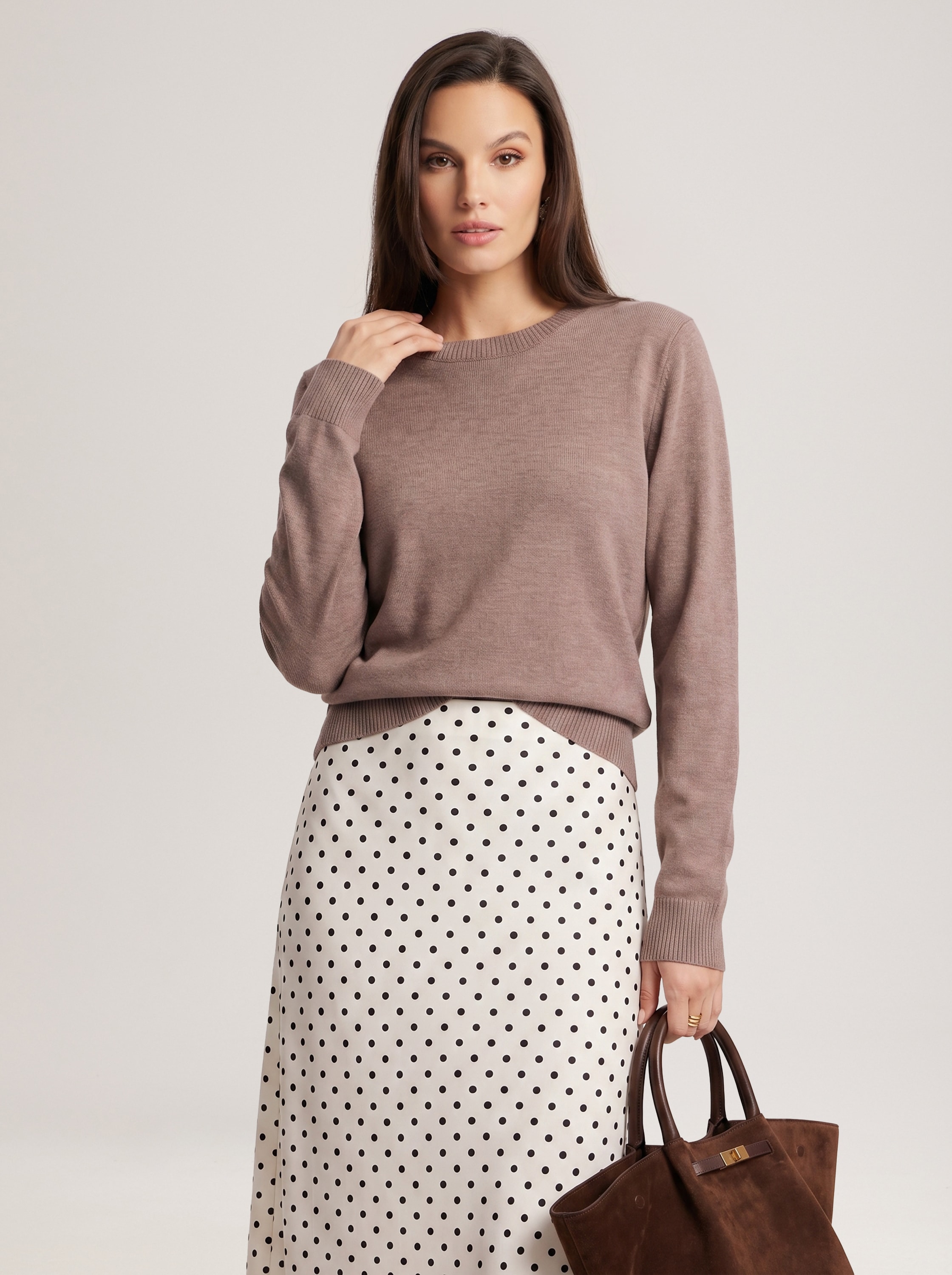 Jumper in coffee colour, Beige — photo 7