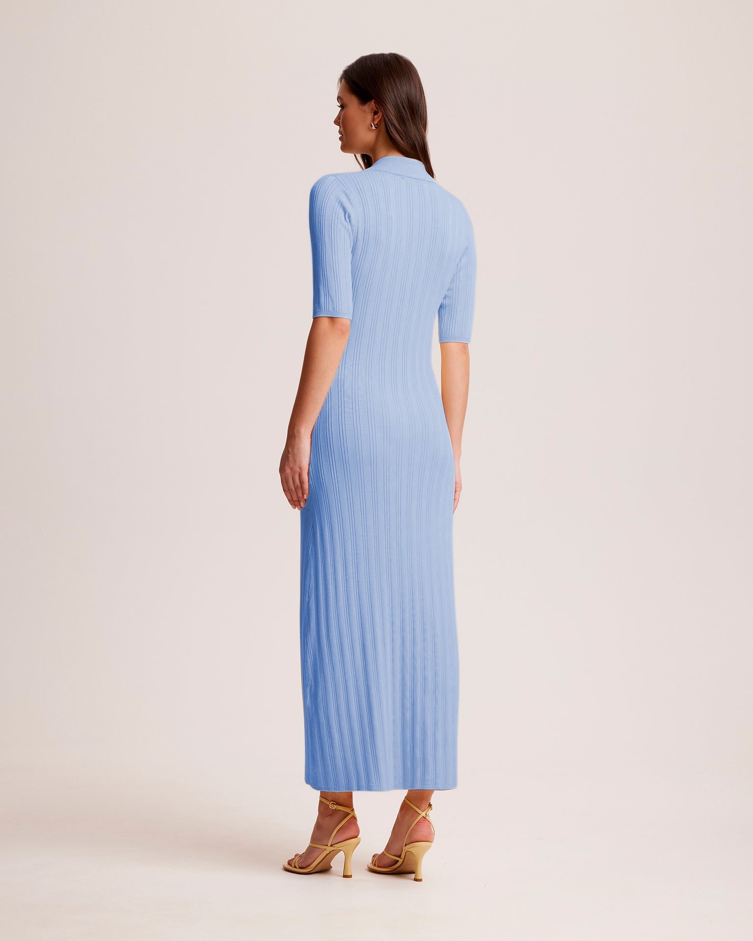 V-neck dress, Sky Blue — photo 4