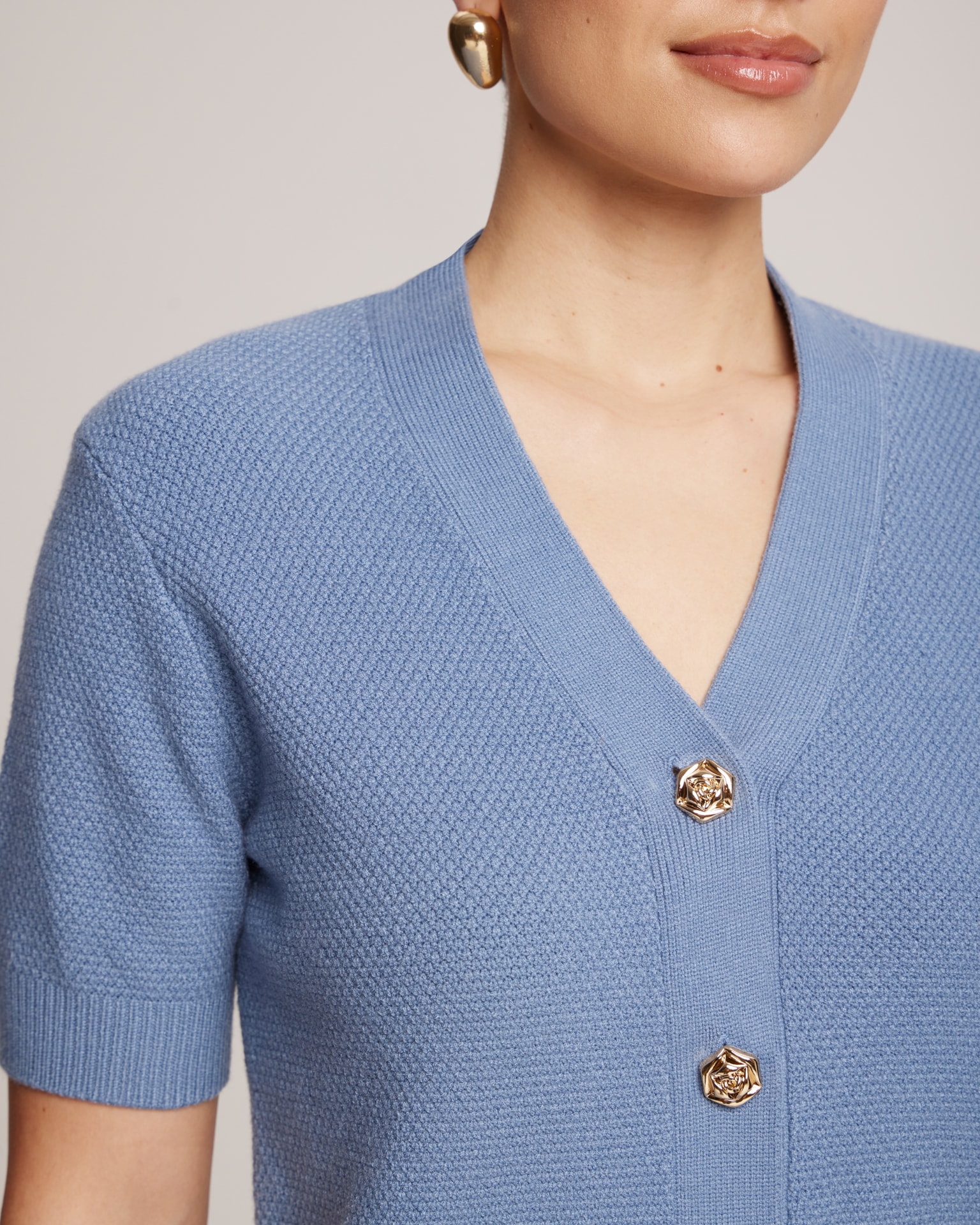 Short sleeve cardigan, Blue — photo 5