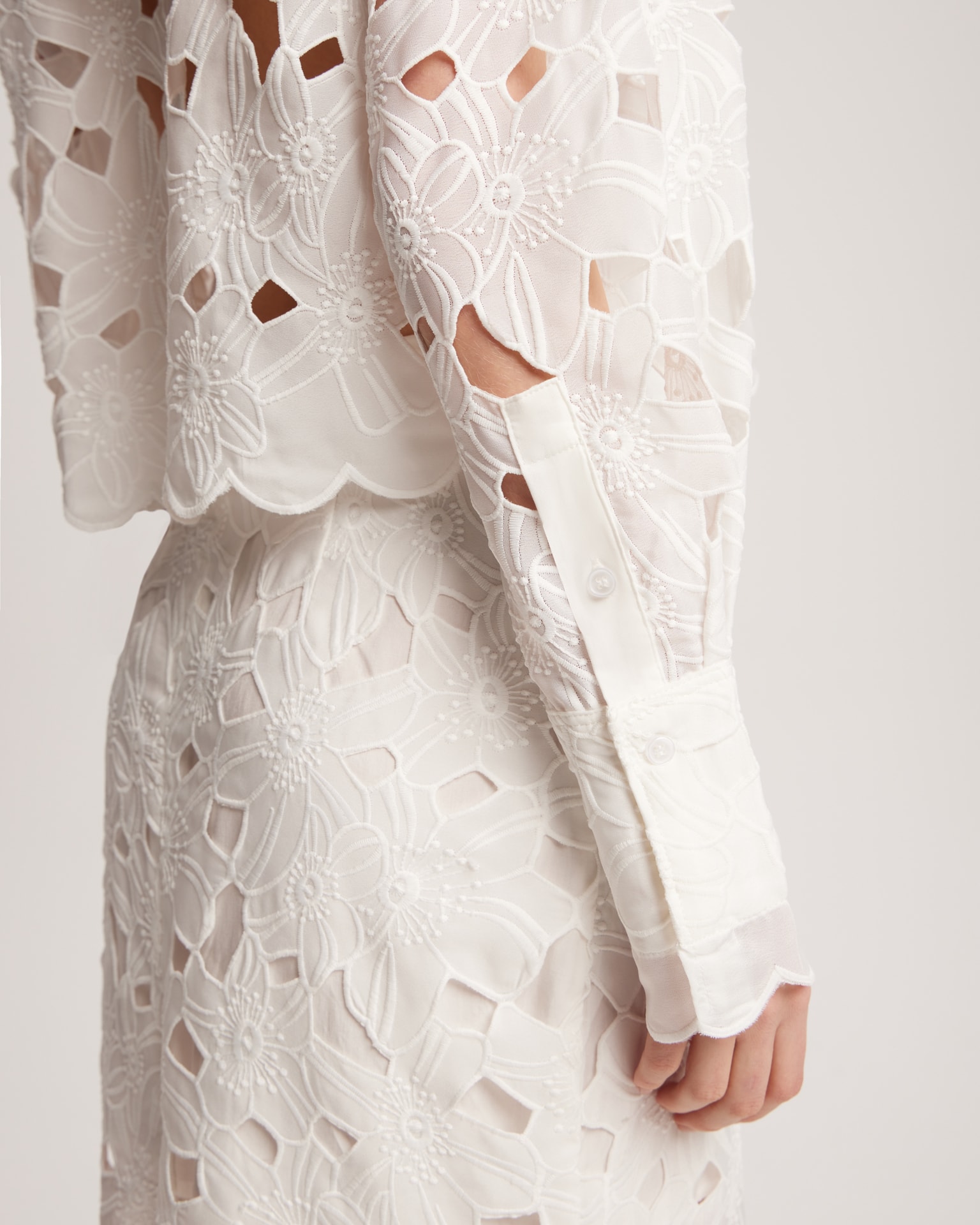 White lace blouse, White — photo 6