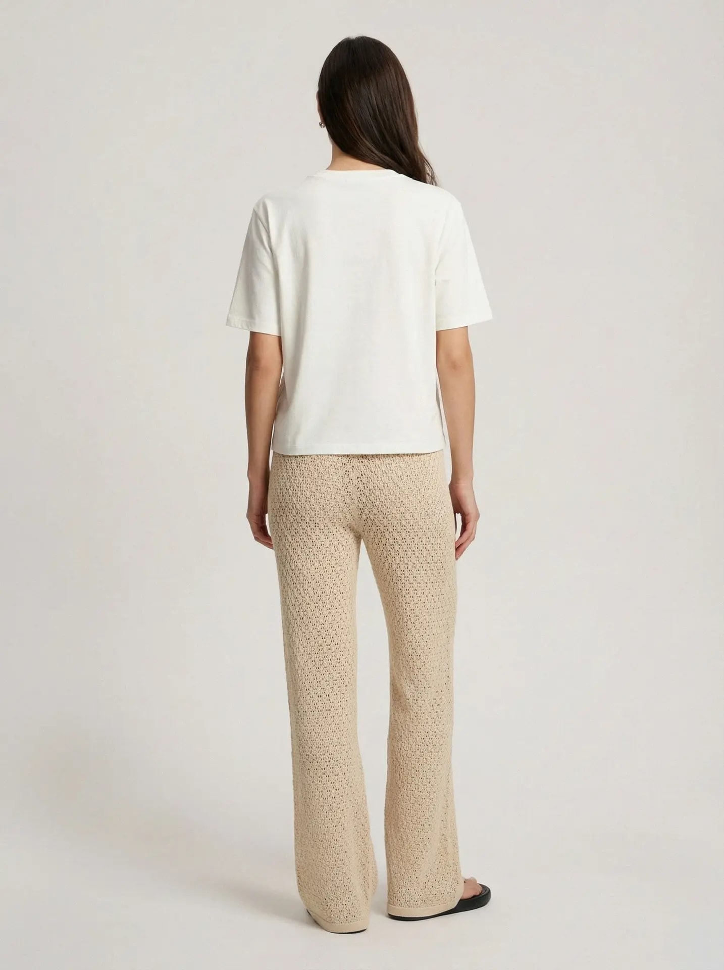 T-shirt with a crochet pocket, White — photo 3
