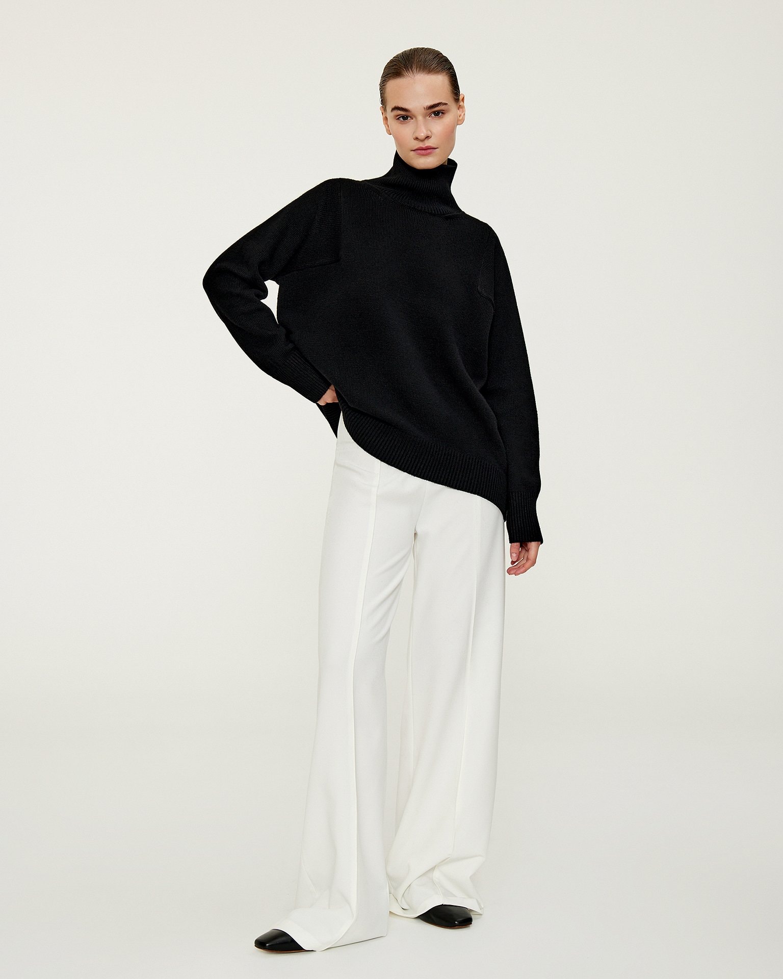 Basic black turtleneck jumper, Black — photo 3