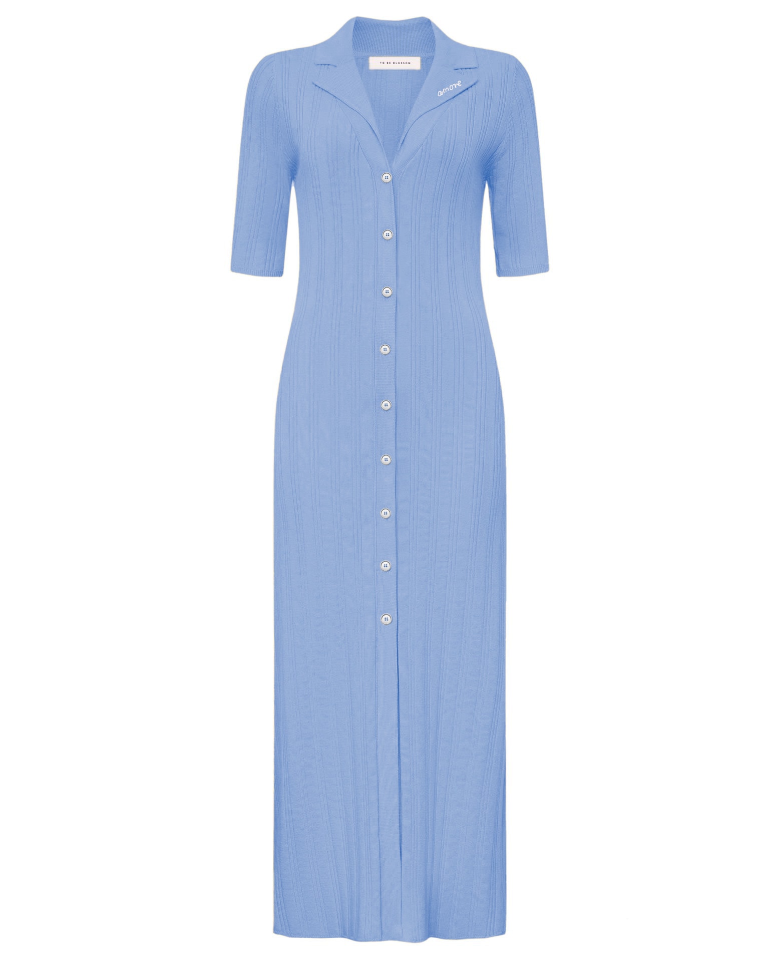 V-neck dress, Sky Blue — photo 3