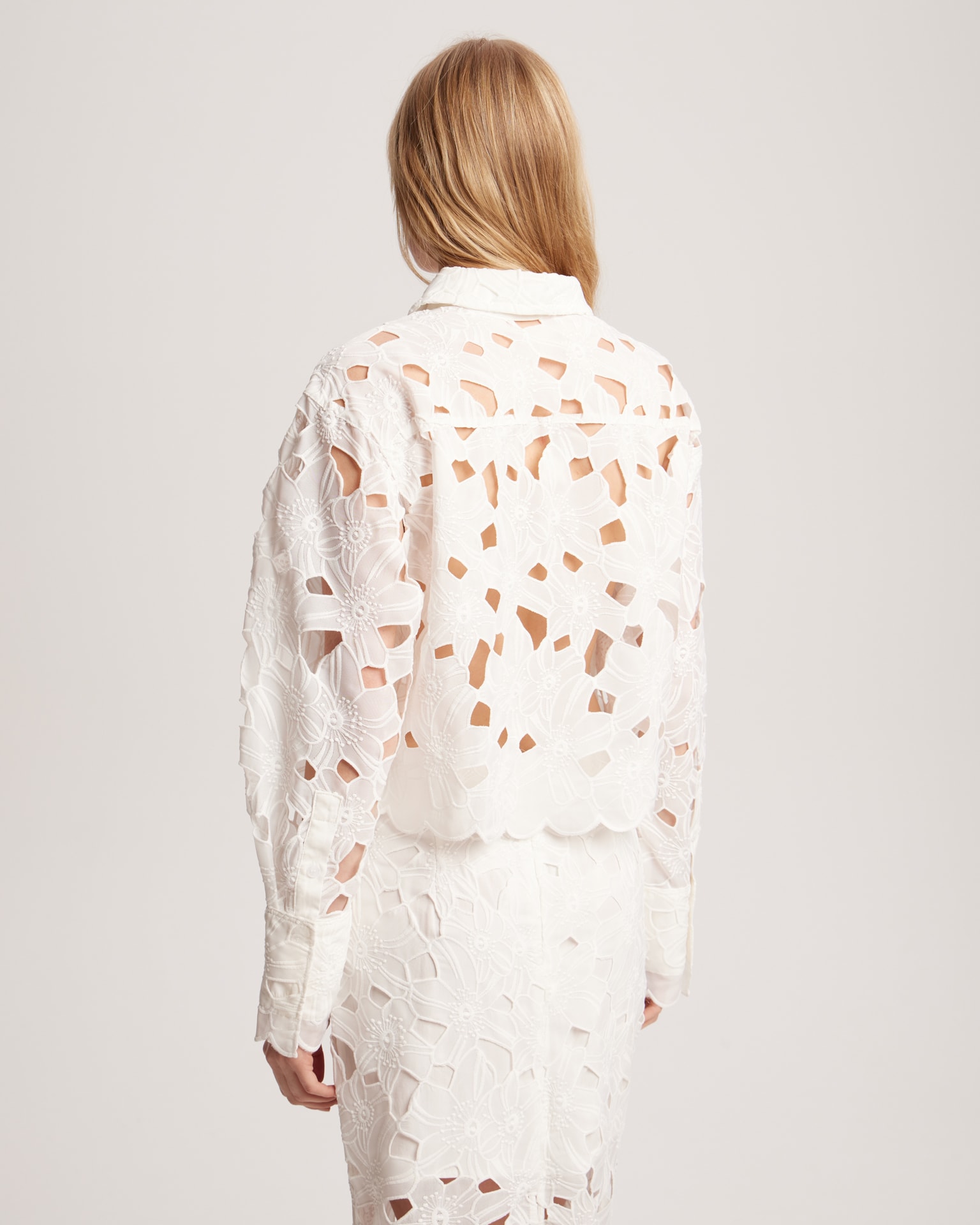 White lace blouse, White — photo 4