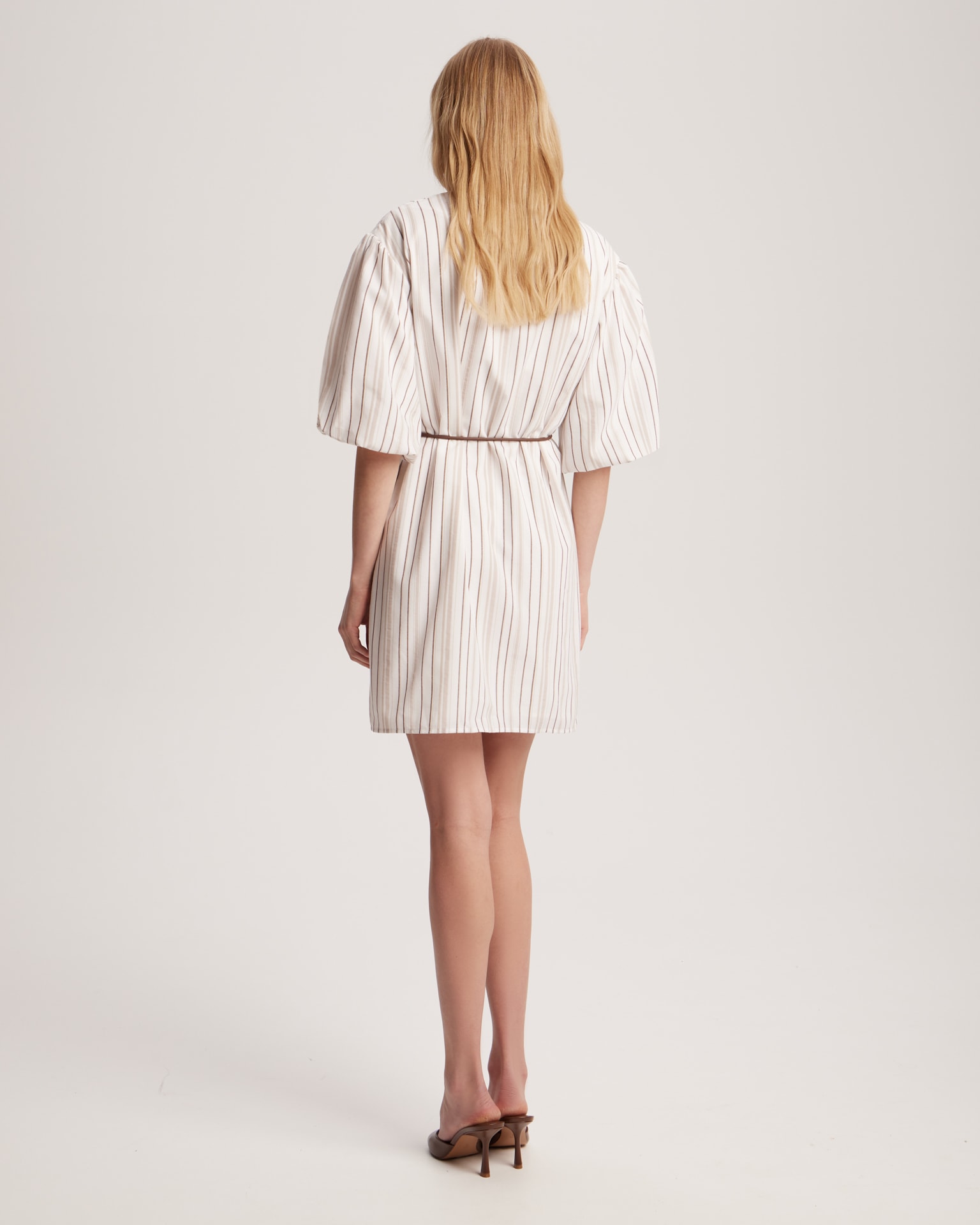 Striped cotton dress, White — photo 5