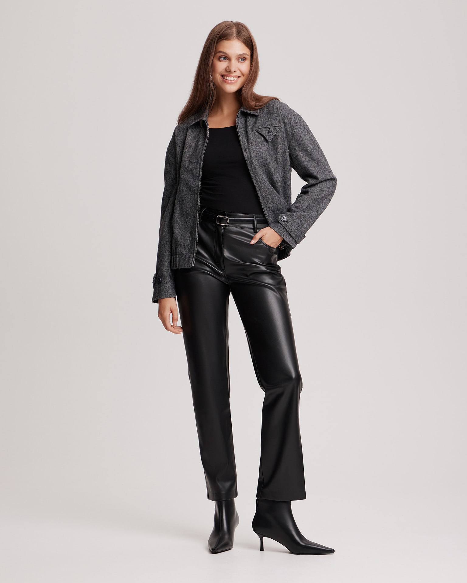Wool bomber jacket, Dark Grey — photo 3