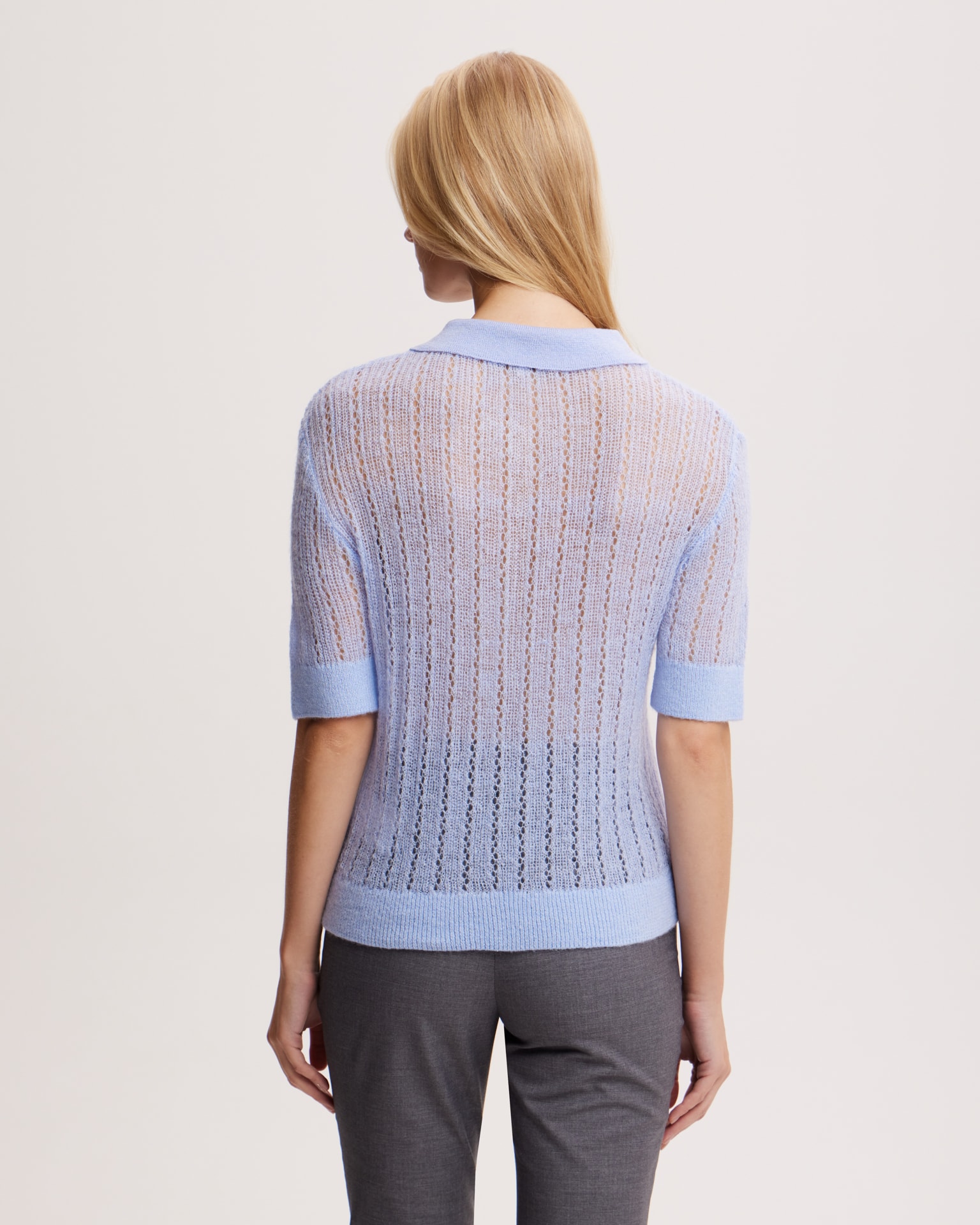 Knit polo jumper, Light Blue — photo 3