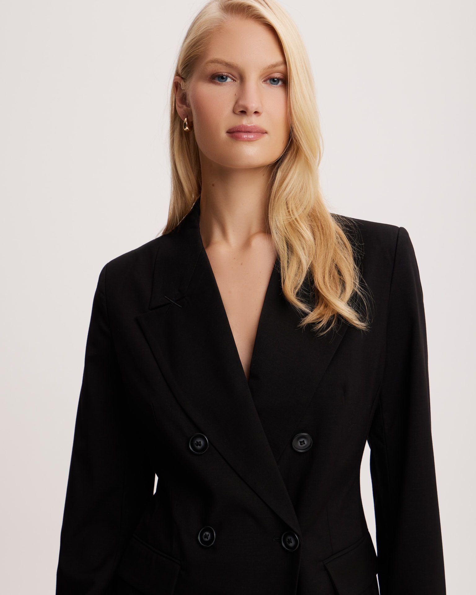 Double-breasted tailored blazer, Black — photo 6