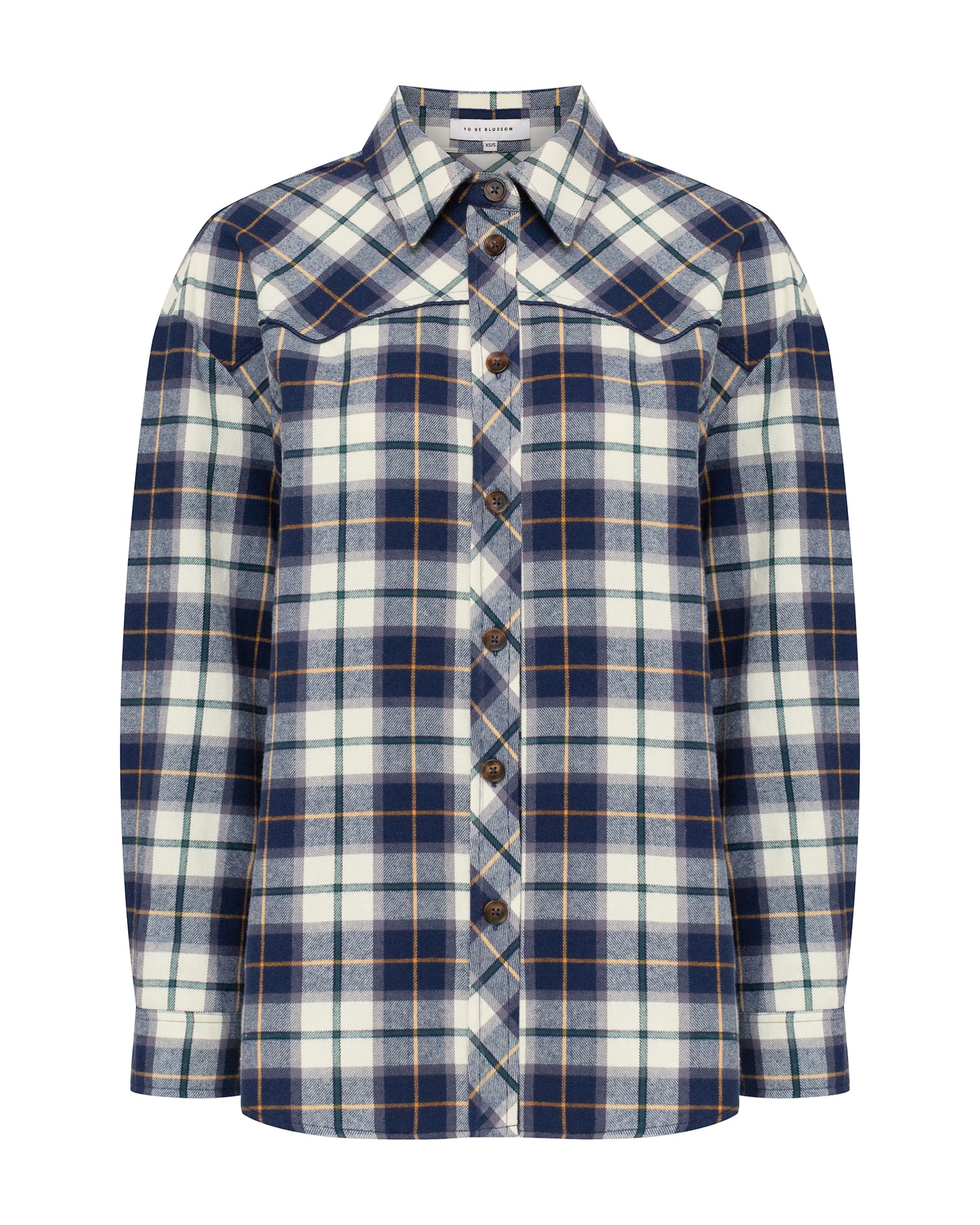 Blue checked shirt, Blue — photo 2