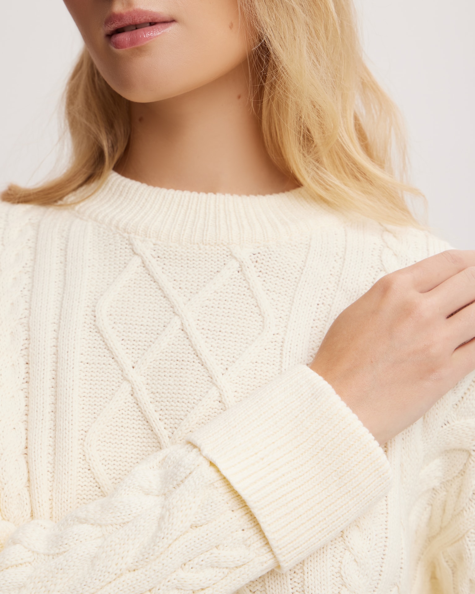 Textured jumper in white, White — photo 6