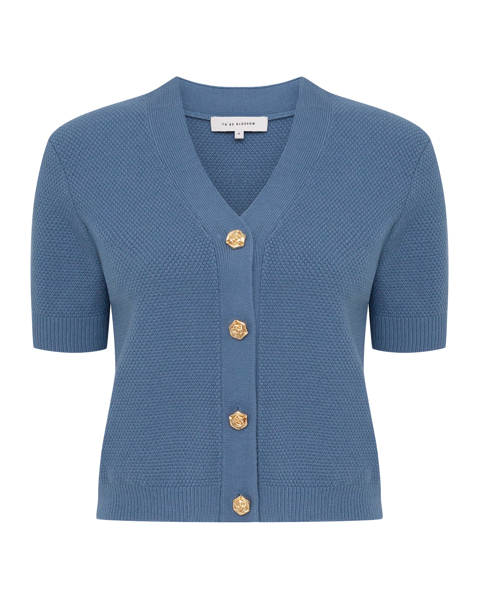 Short sleeve cardigan, Blue — photo 6