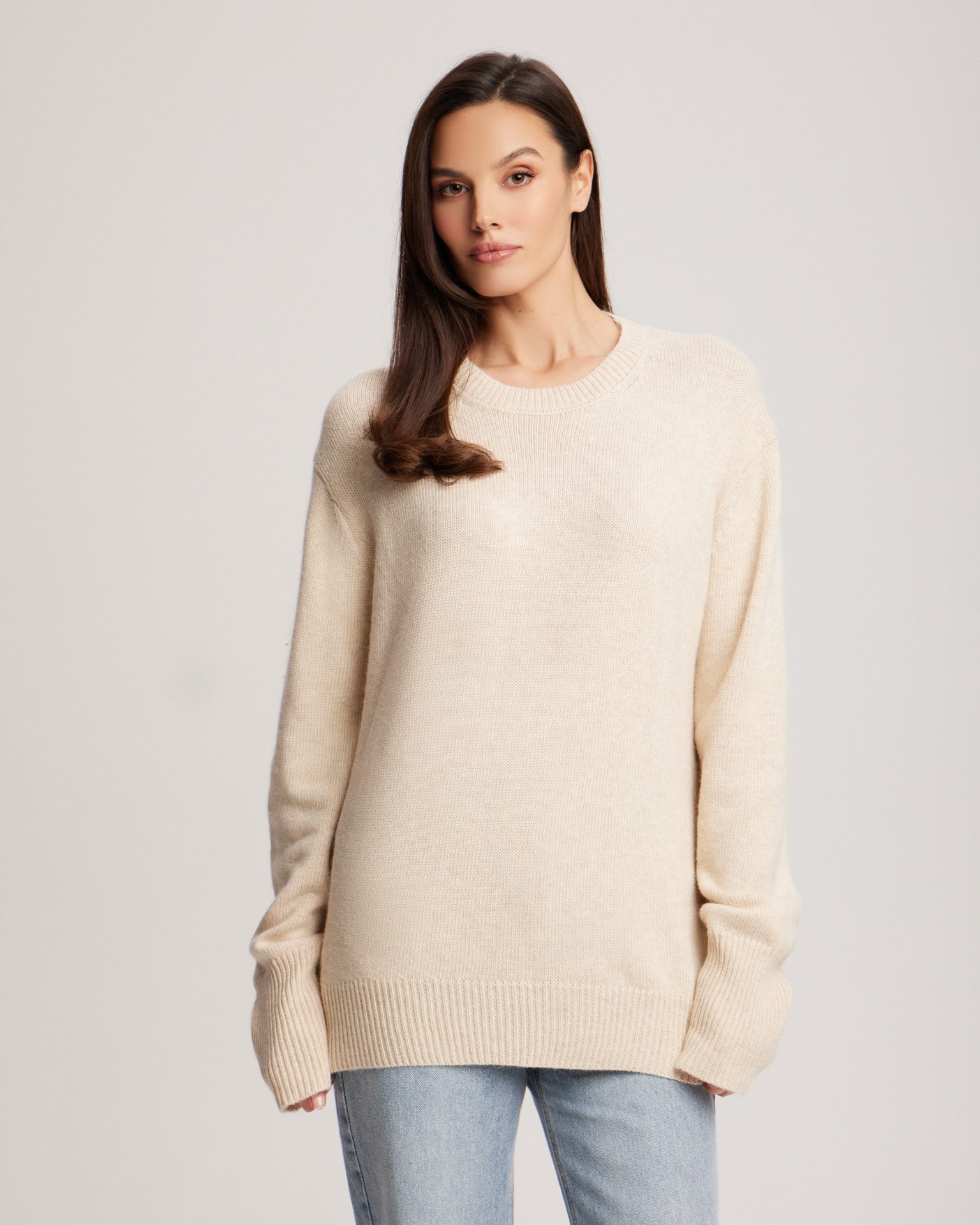 Oversize jumper in beige, Beige — photo 2