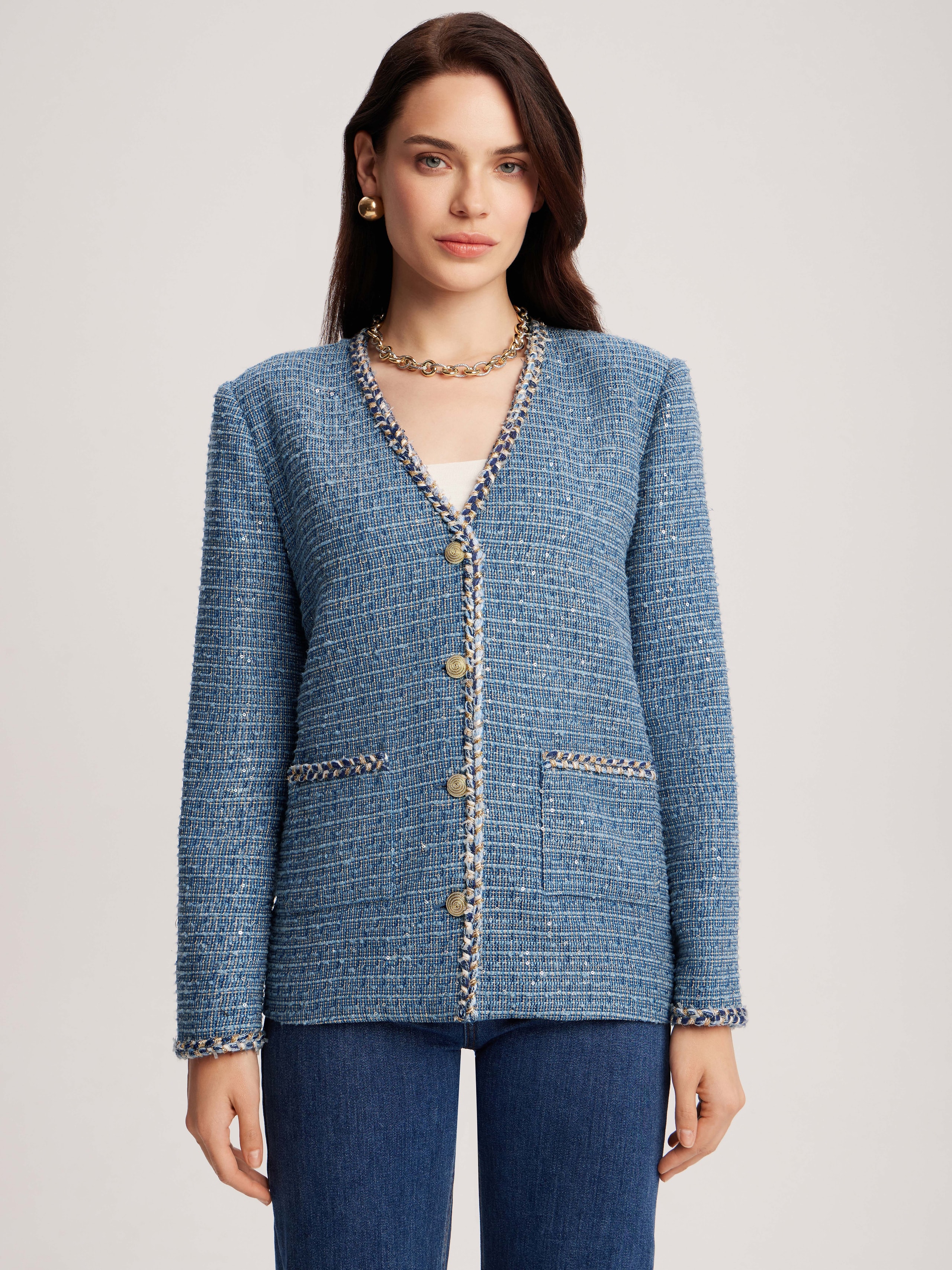 Tweed jacket, Blue — photo 8