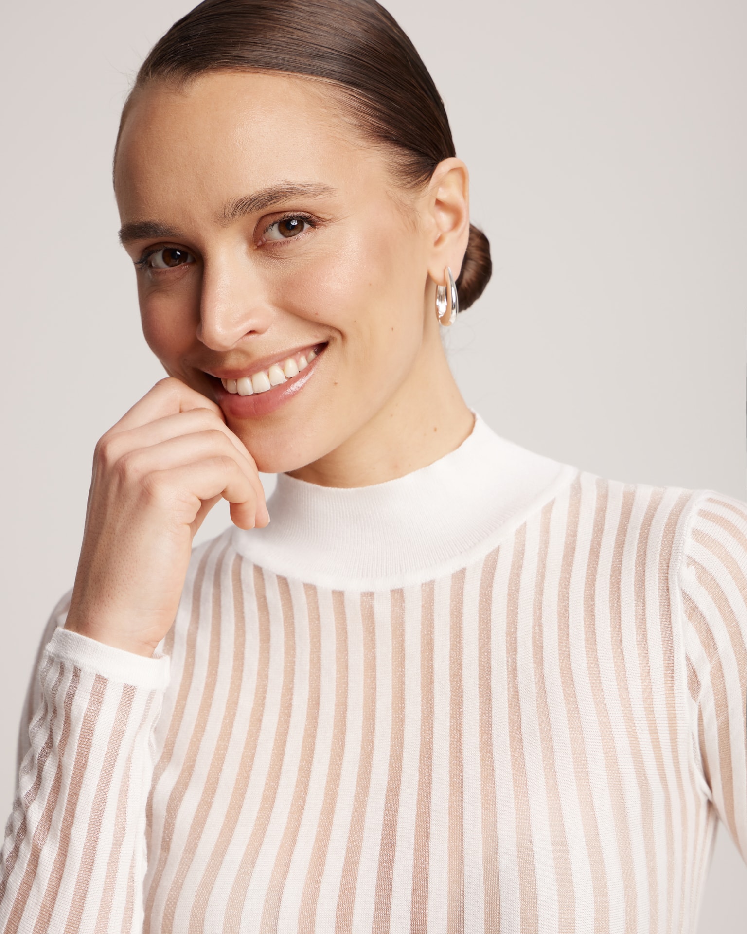 White top with long sleeves, White — photo 4