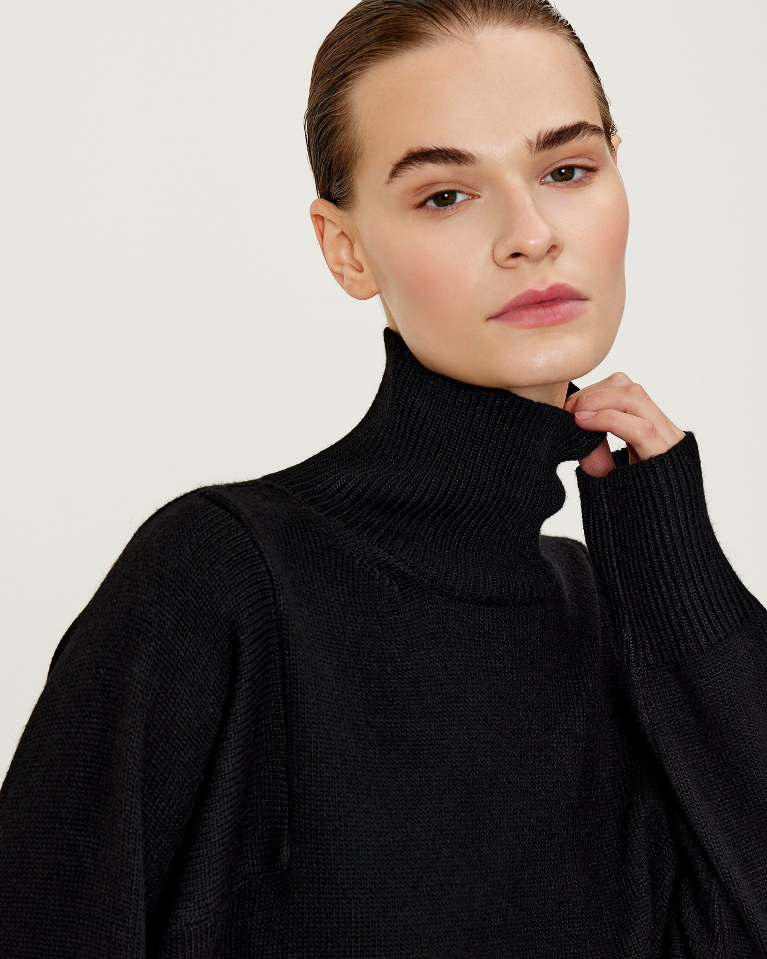 Basic black turtleneck jumper, Black — photo 5