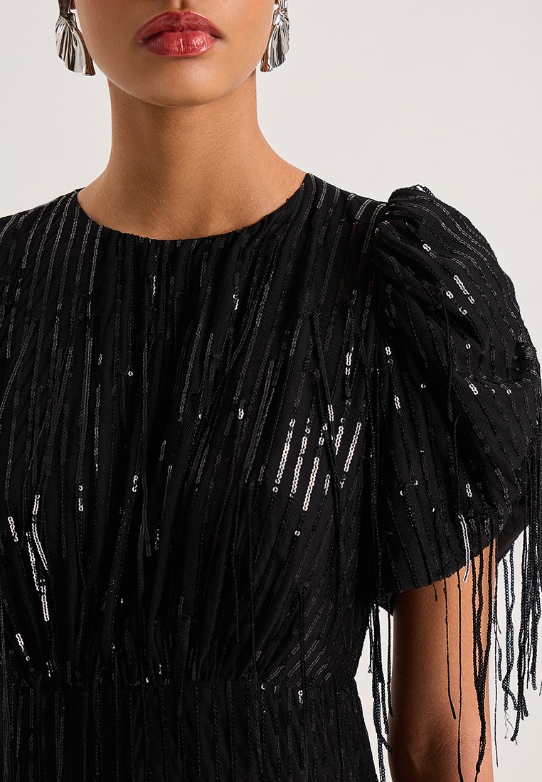 Sequin dress, Black — photo 6