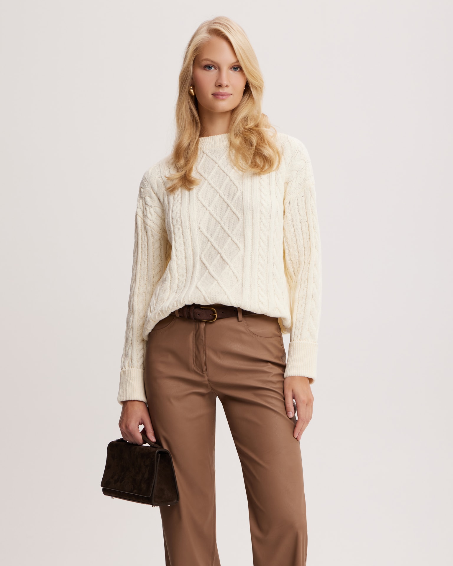 Textured jumper in white, White