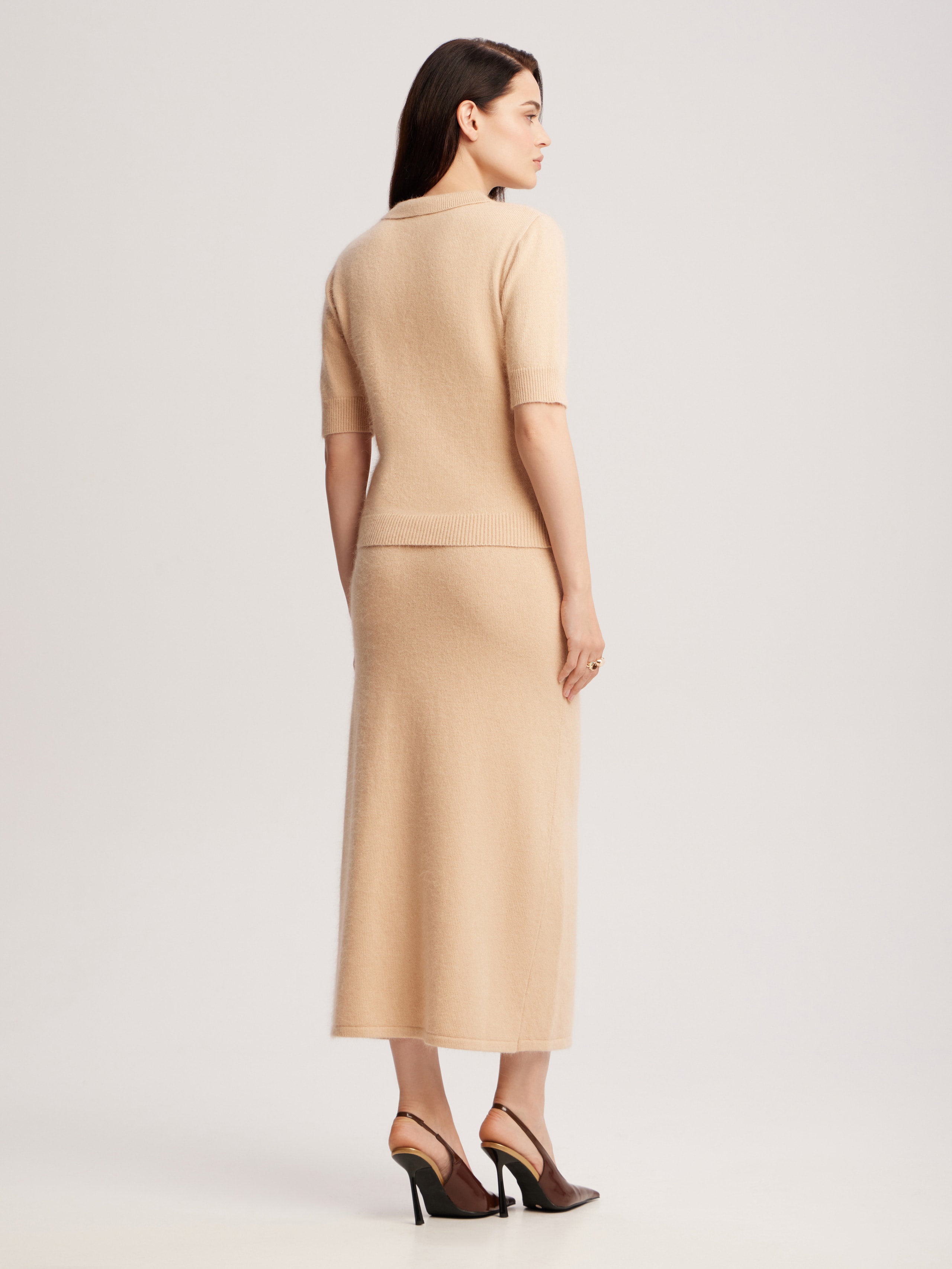 Angora polo jumper, Beige — photo 5