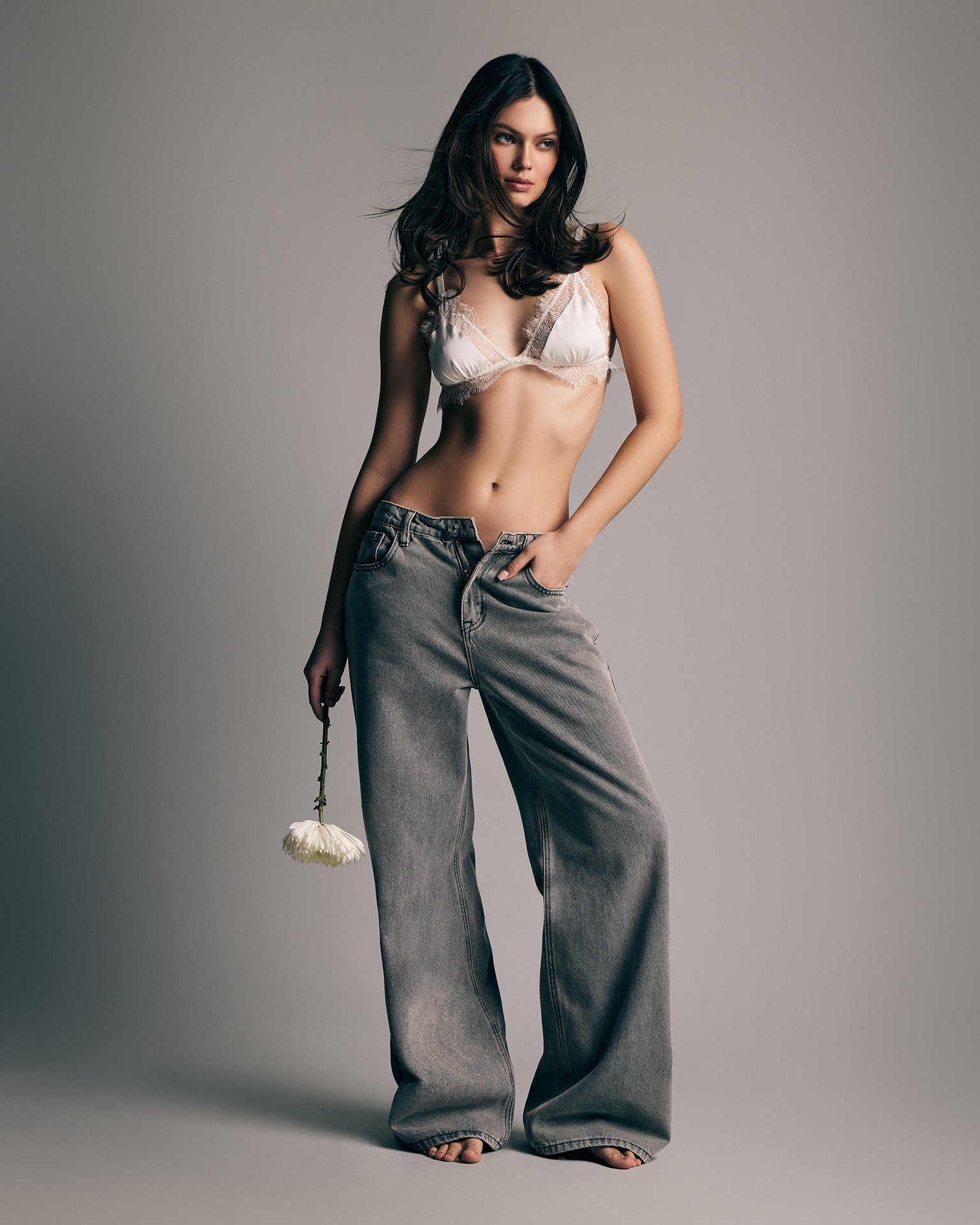 Jeans with a washed effect