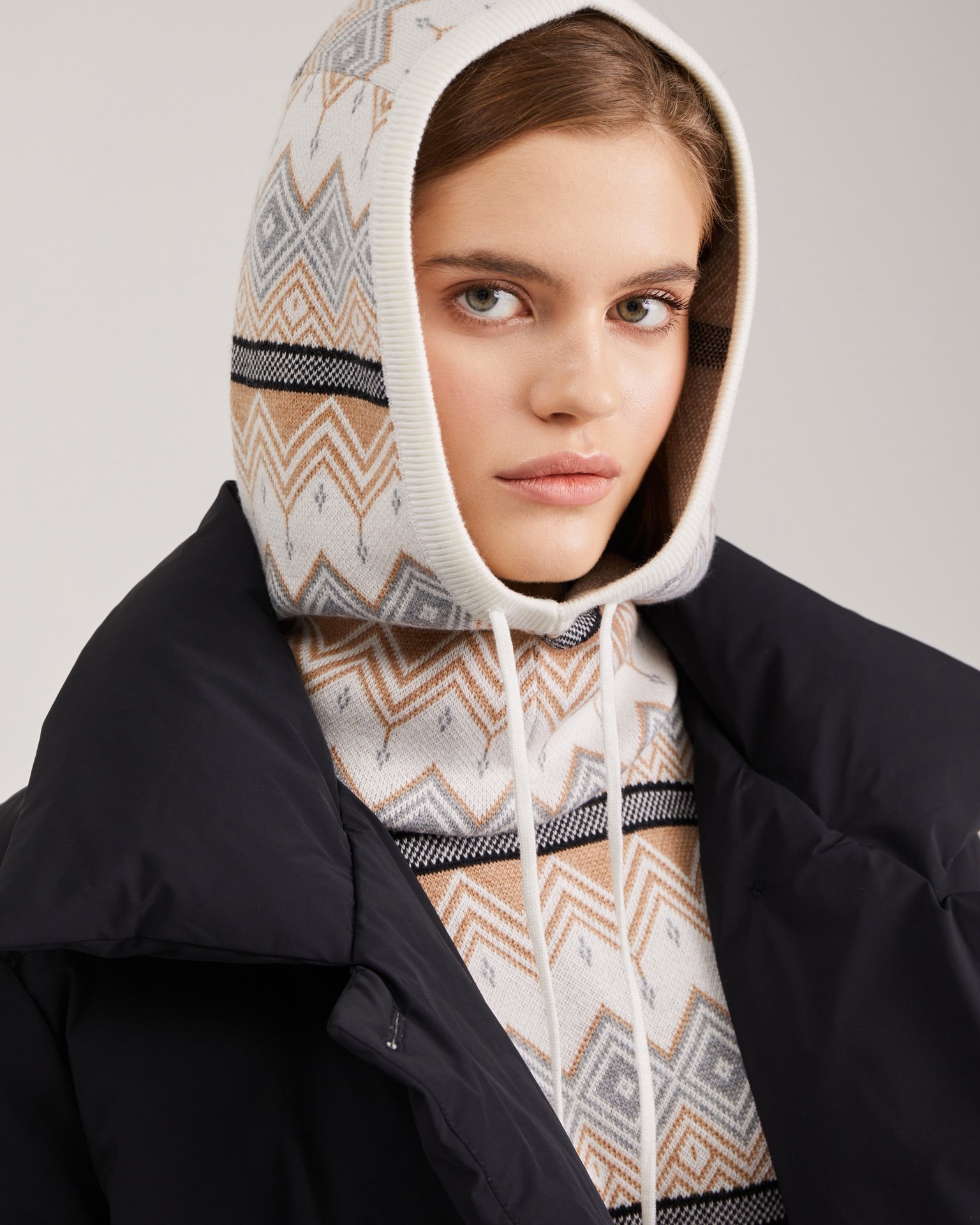 Hood Scarf with Print