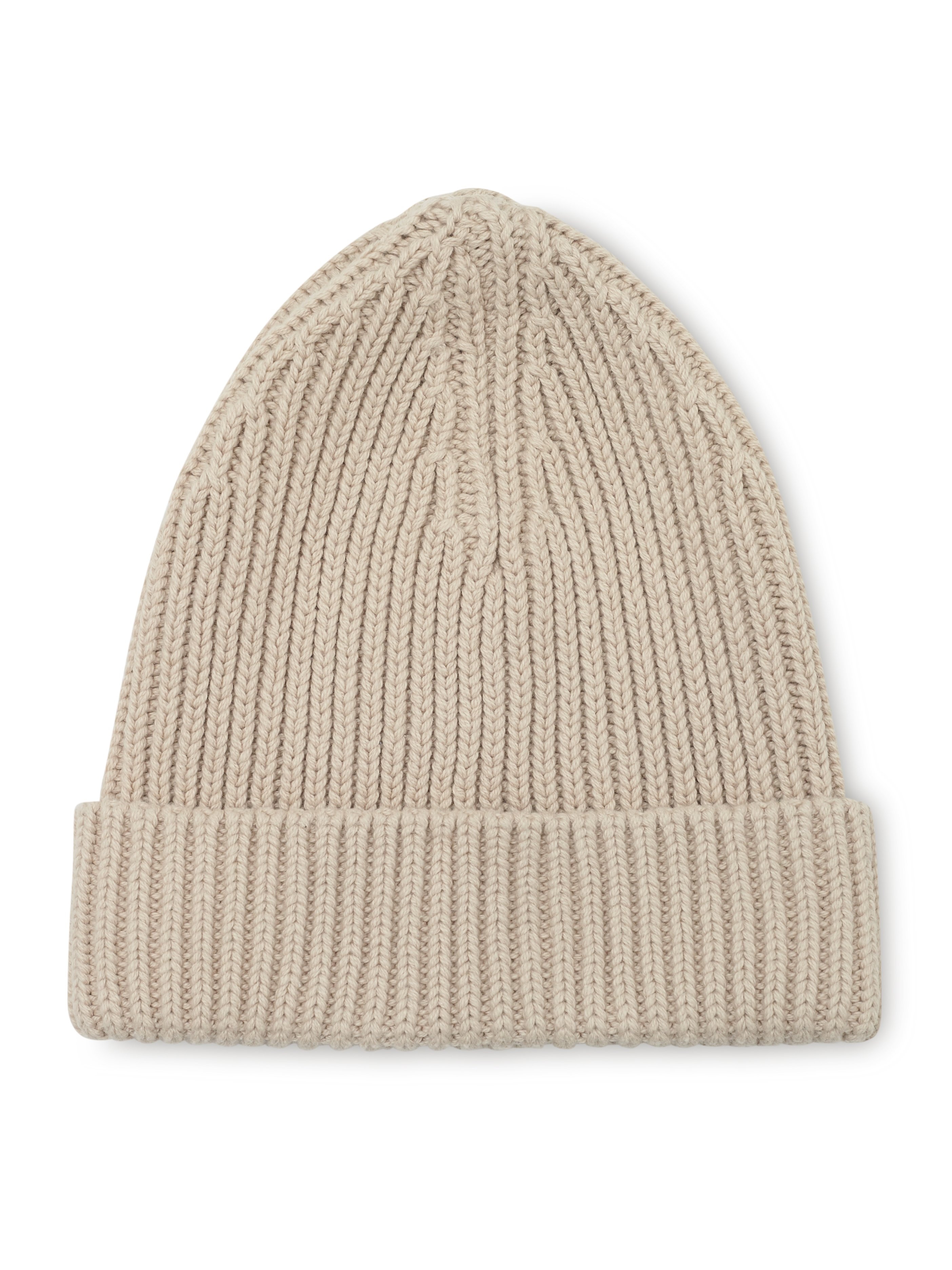 Beige knitted beanie