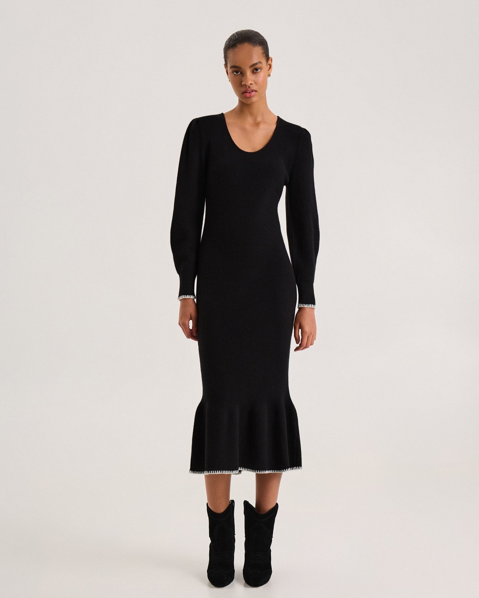 Dress with Contrasting Trim