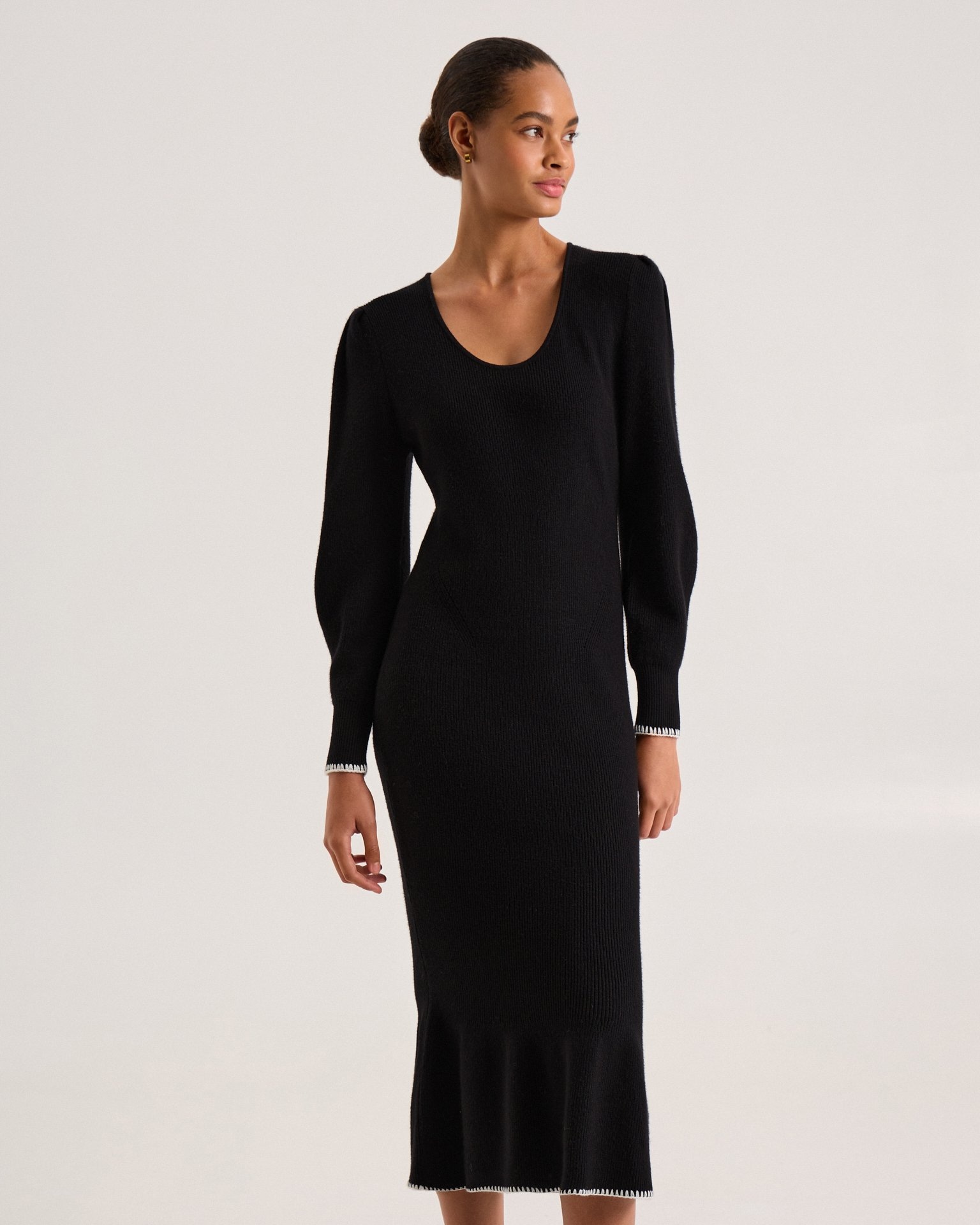 Dress with Contrasting Trim