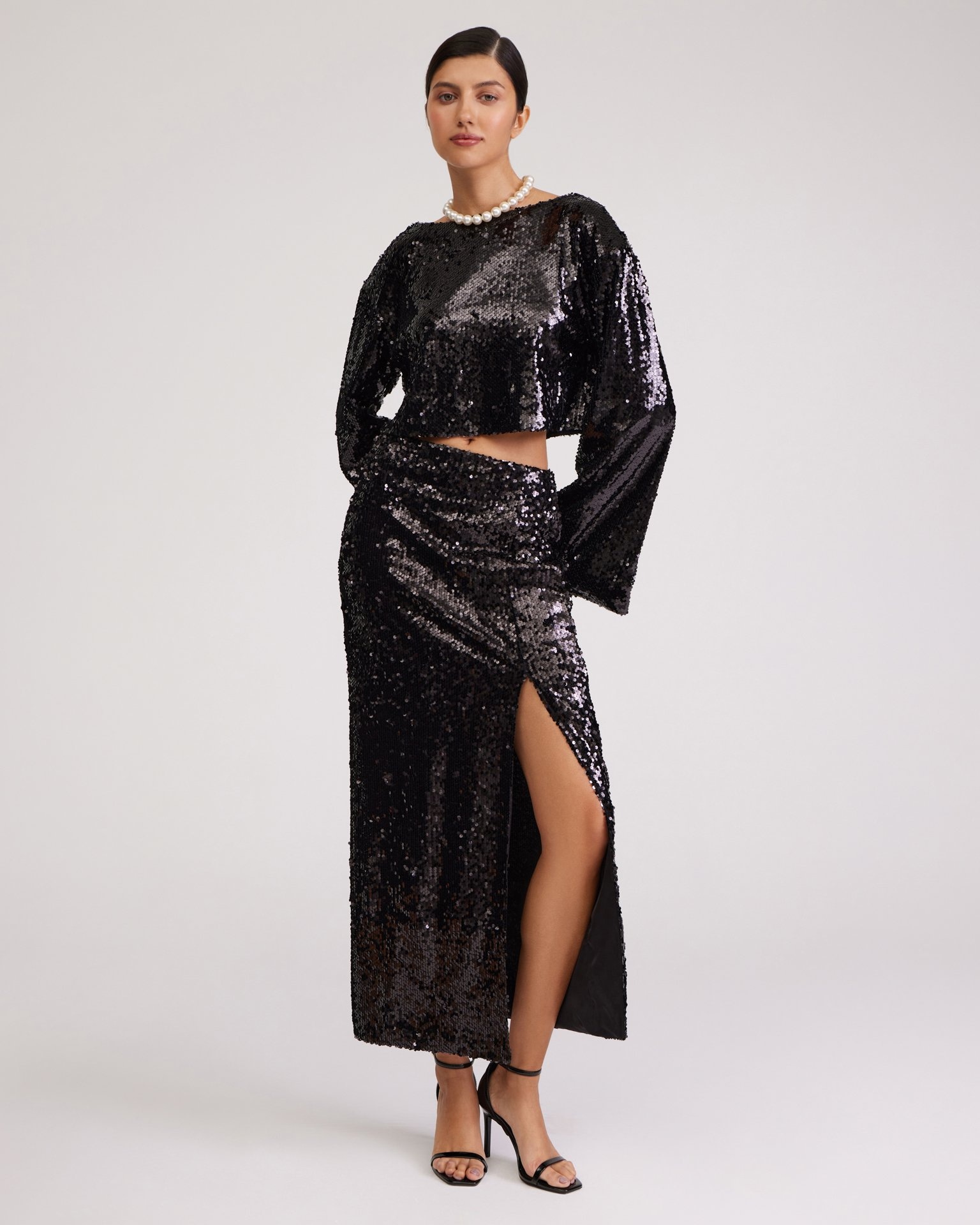 Black sequin skirt