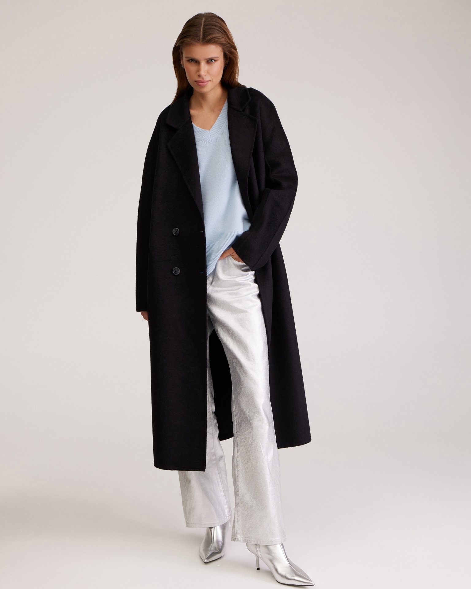 Black Double-Breasted Coat