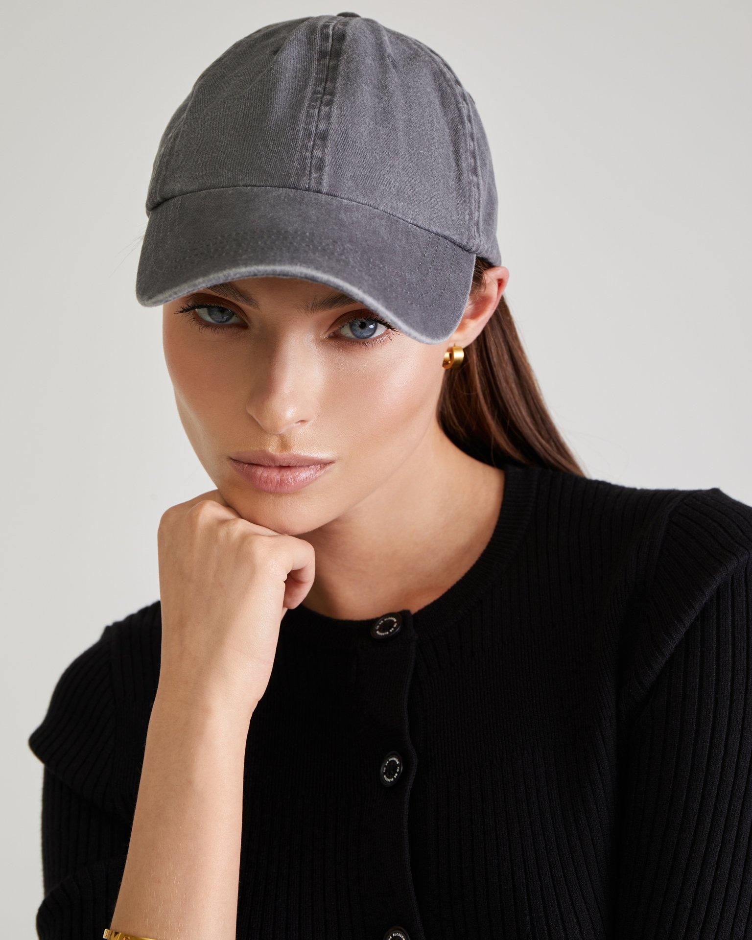 Grey baseball cap