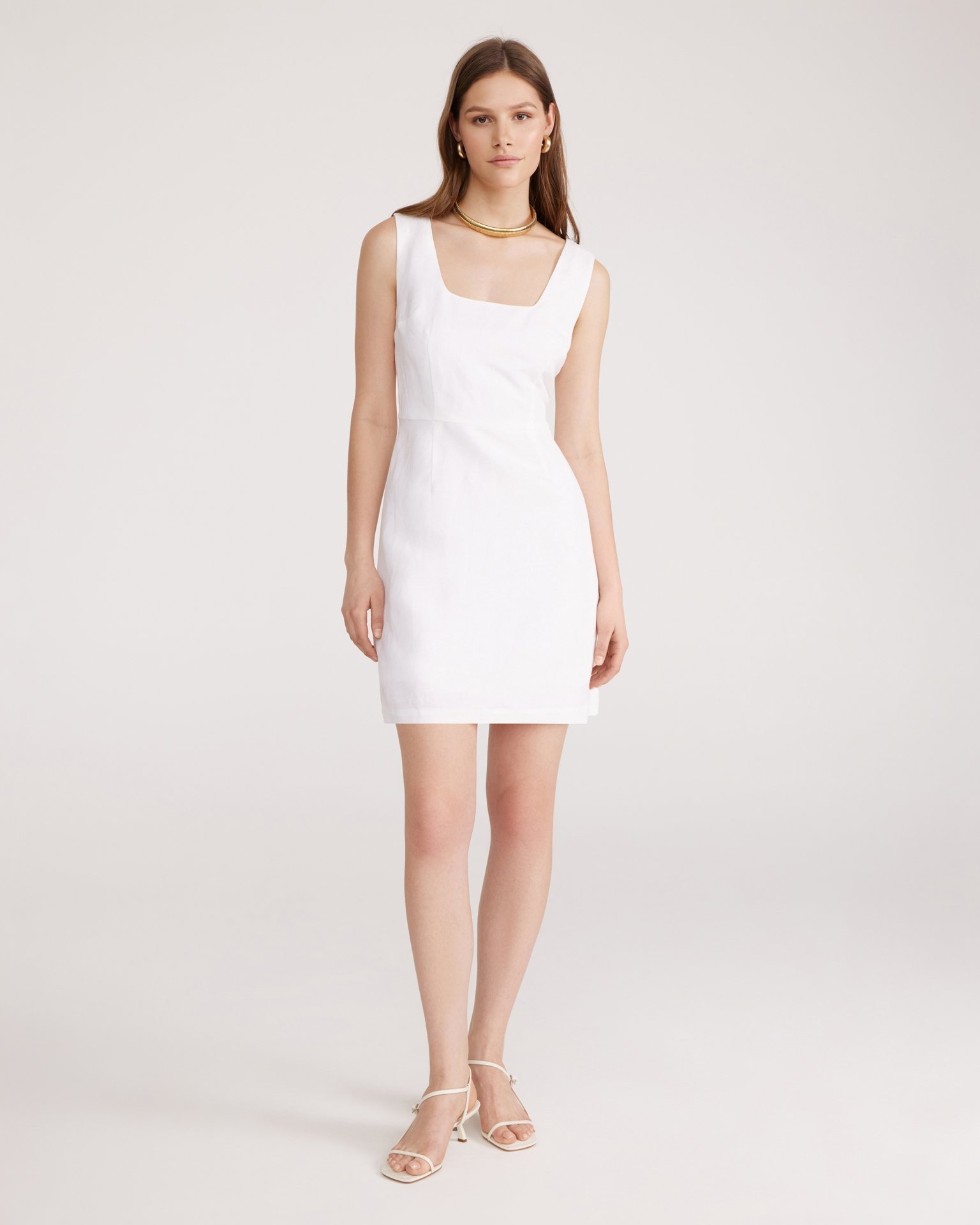 White linen dress