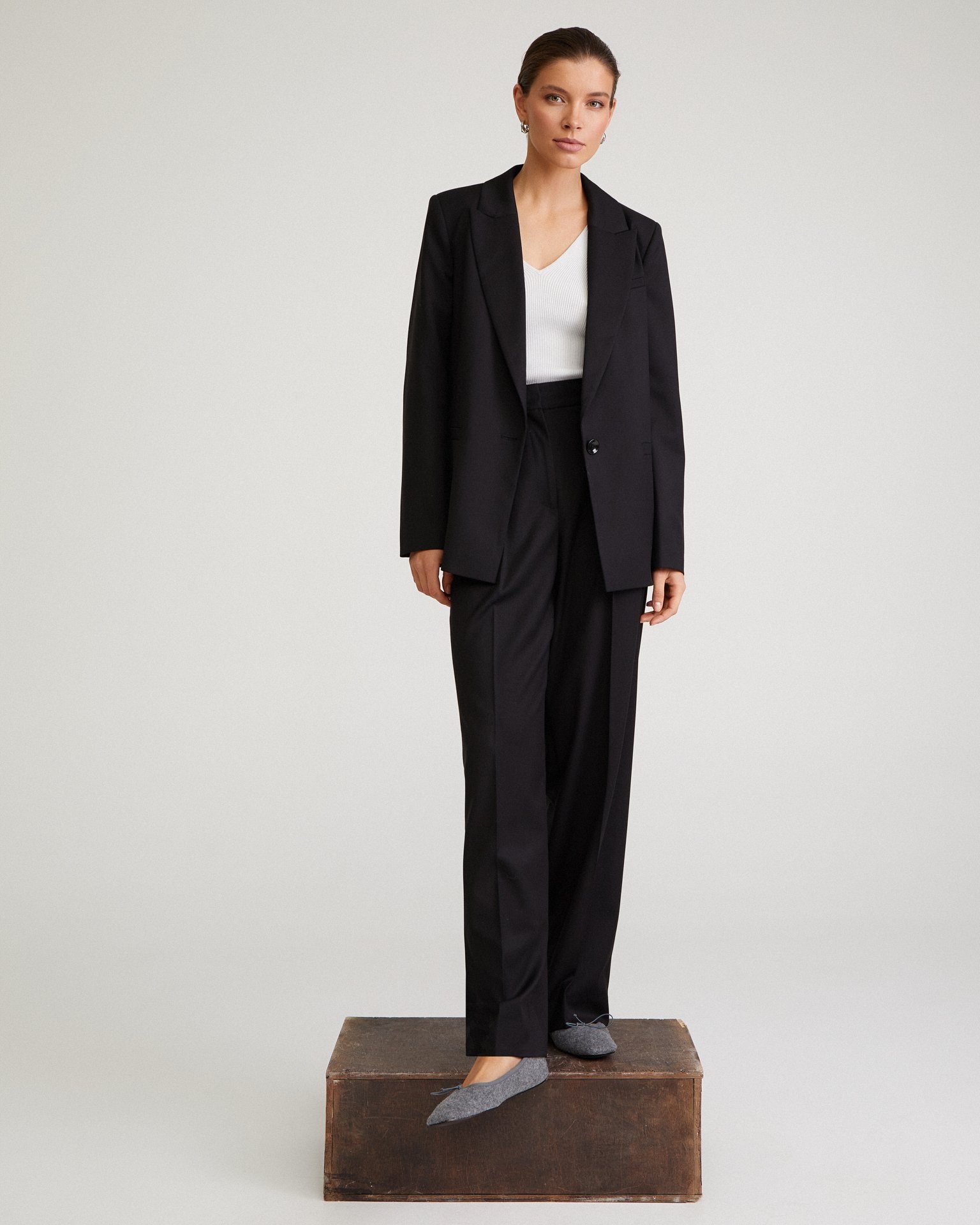 Straight-cut black jacket