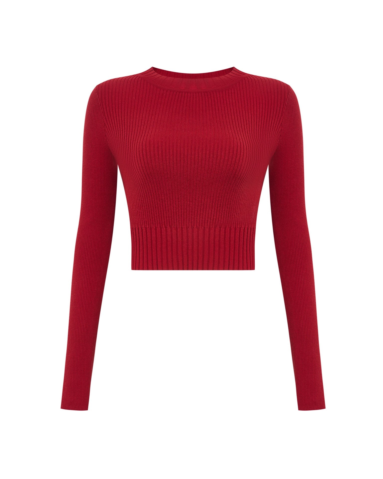 A cropped red jumper