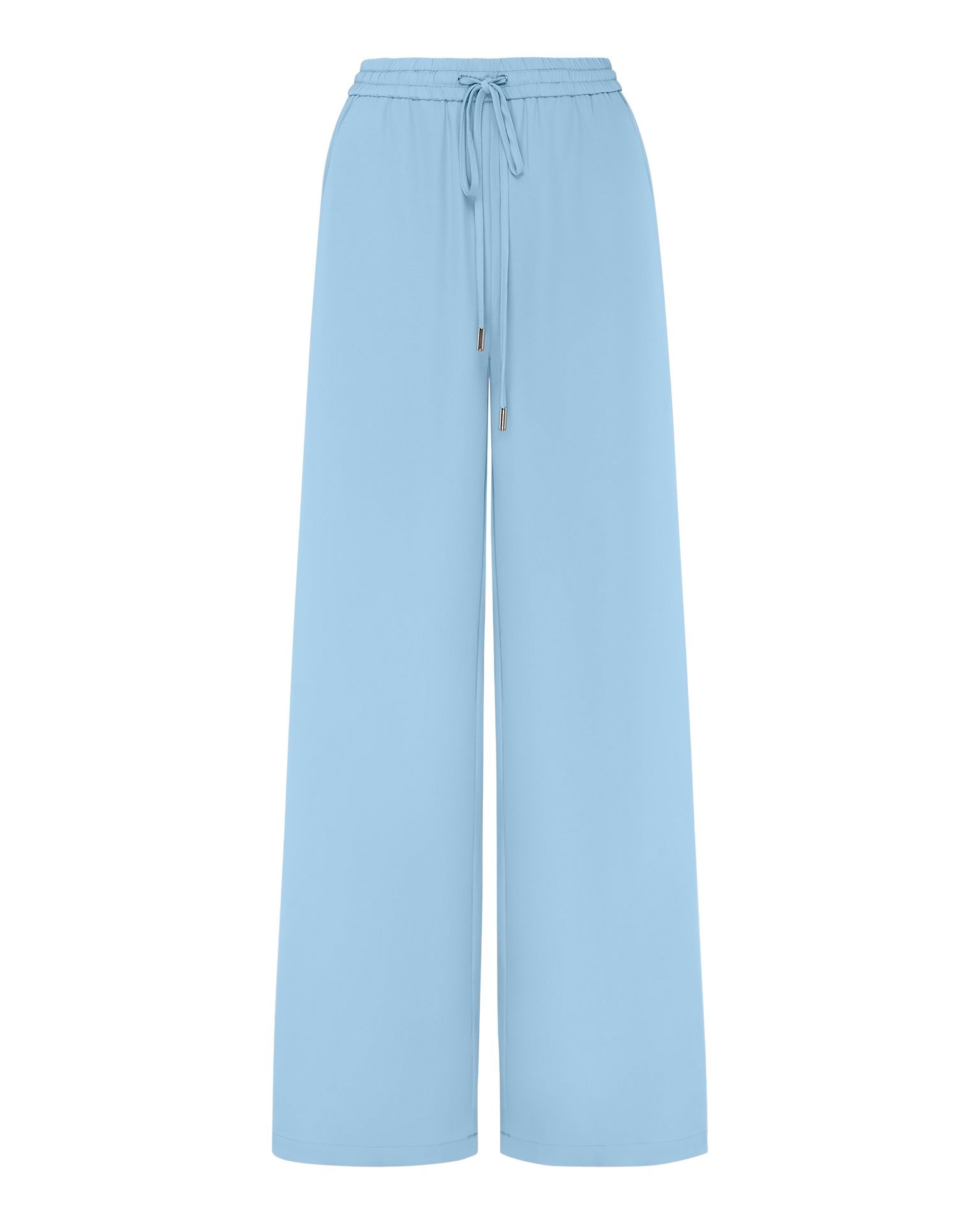 Elasticated waist wide-leg trousers