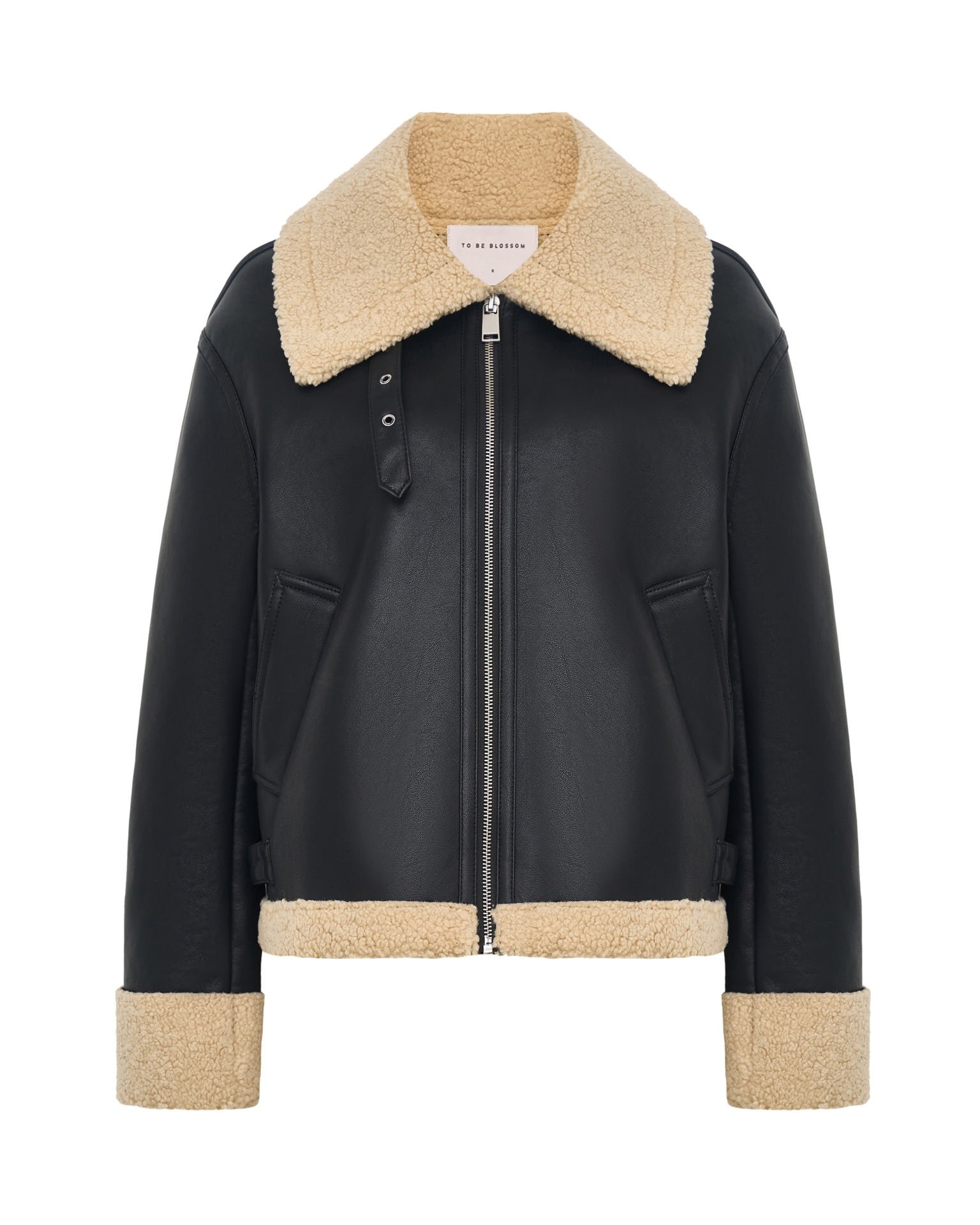 Black shearling coat