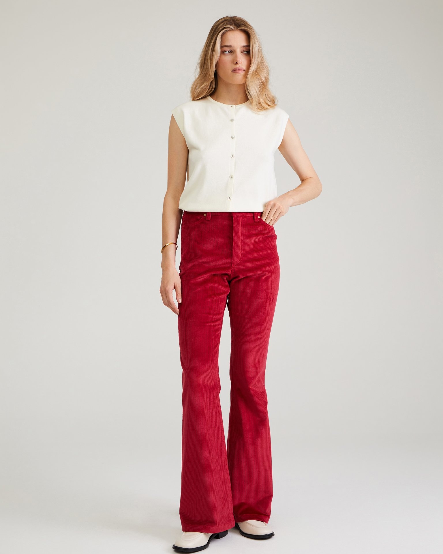 Corduroy flare trousers