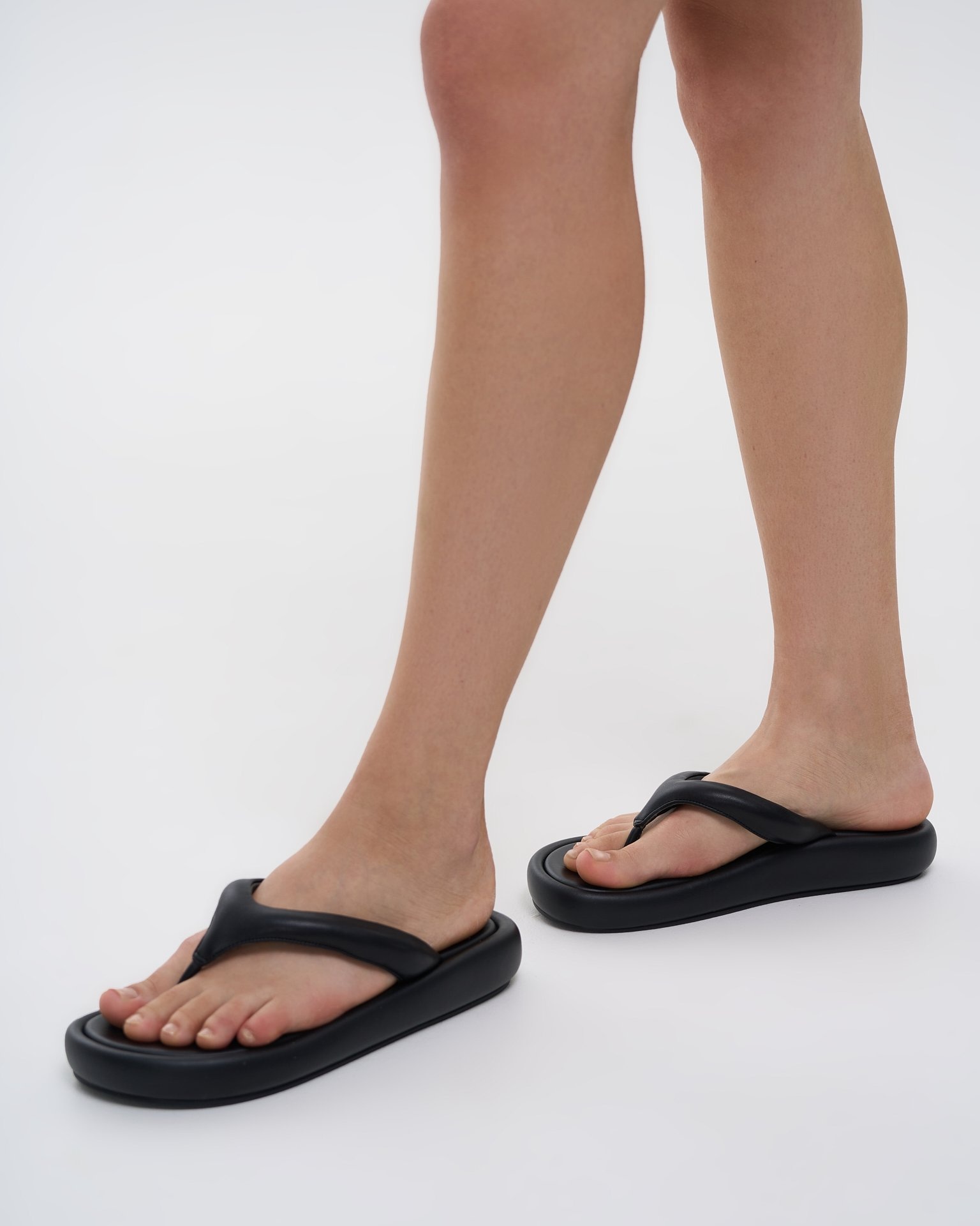 Black flip-flops