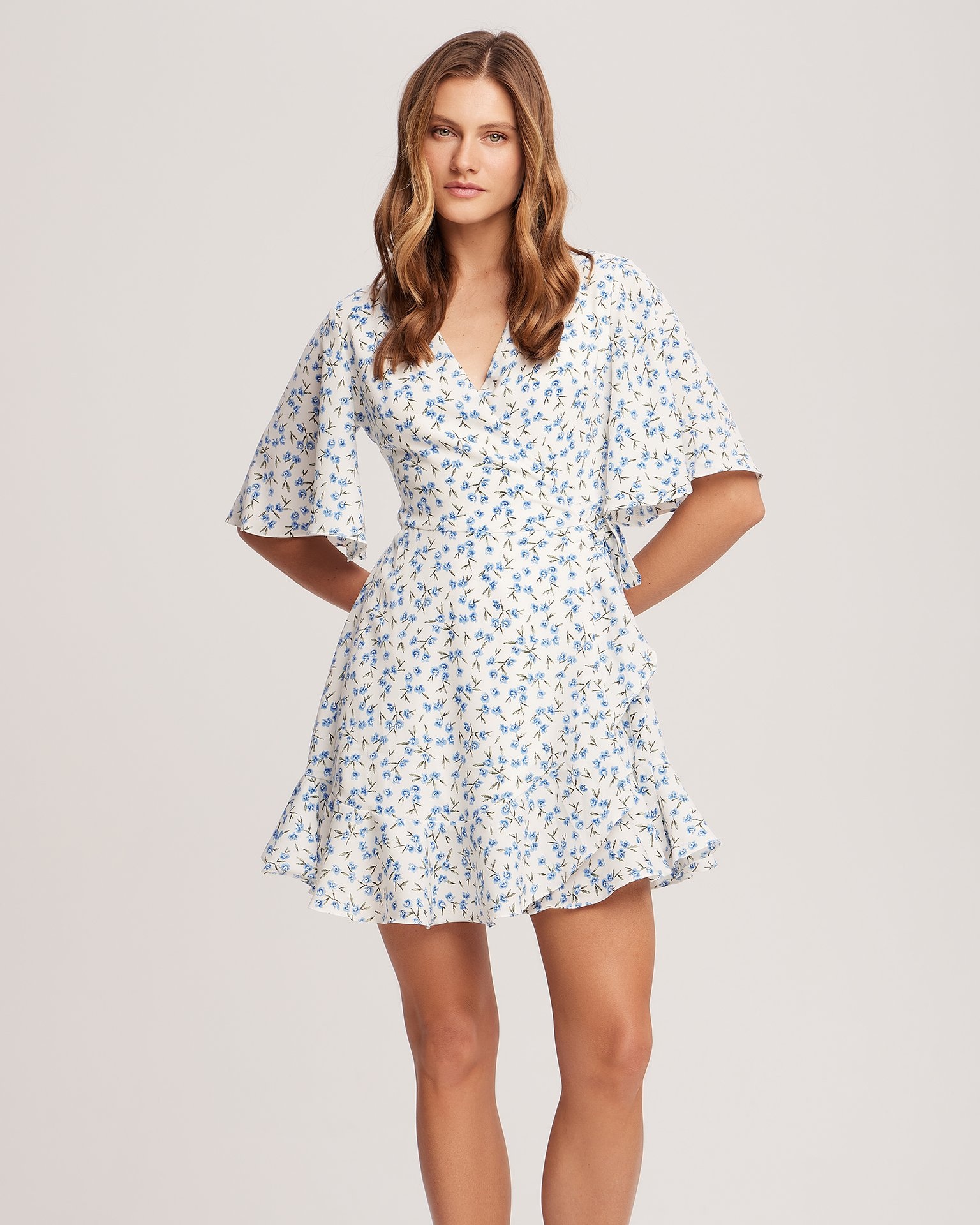 Mini dress with floral pattern
