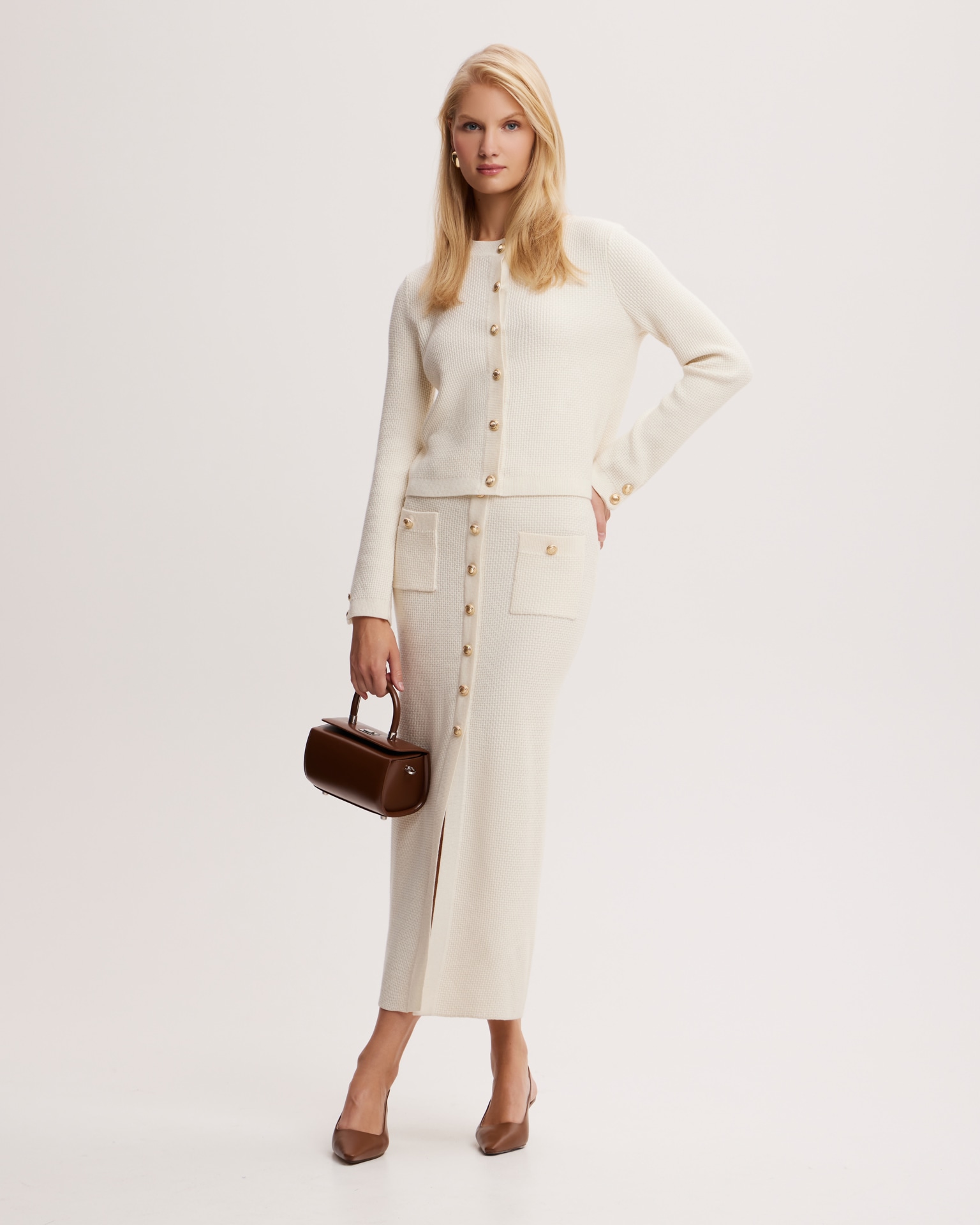 Cream merino wool cardigan