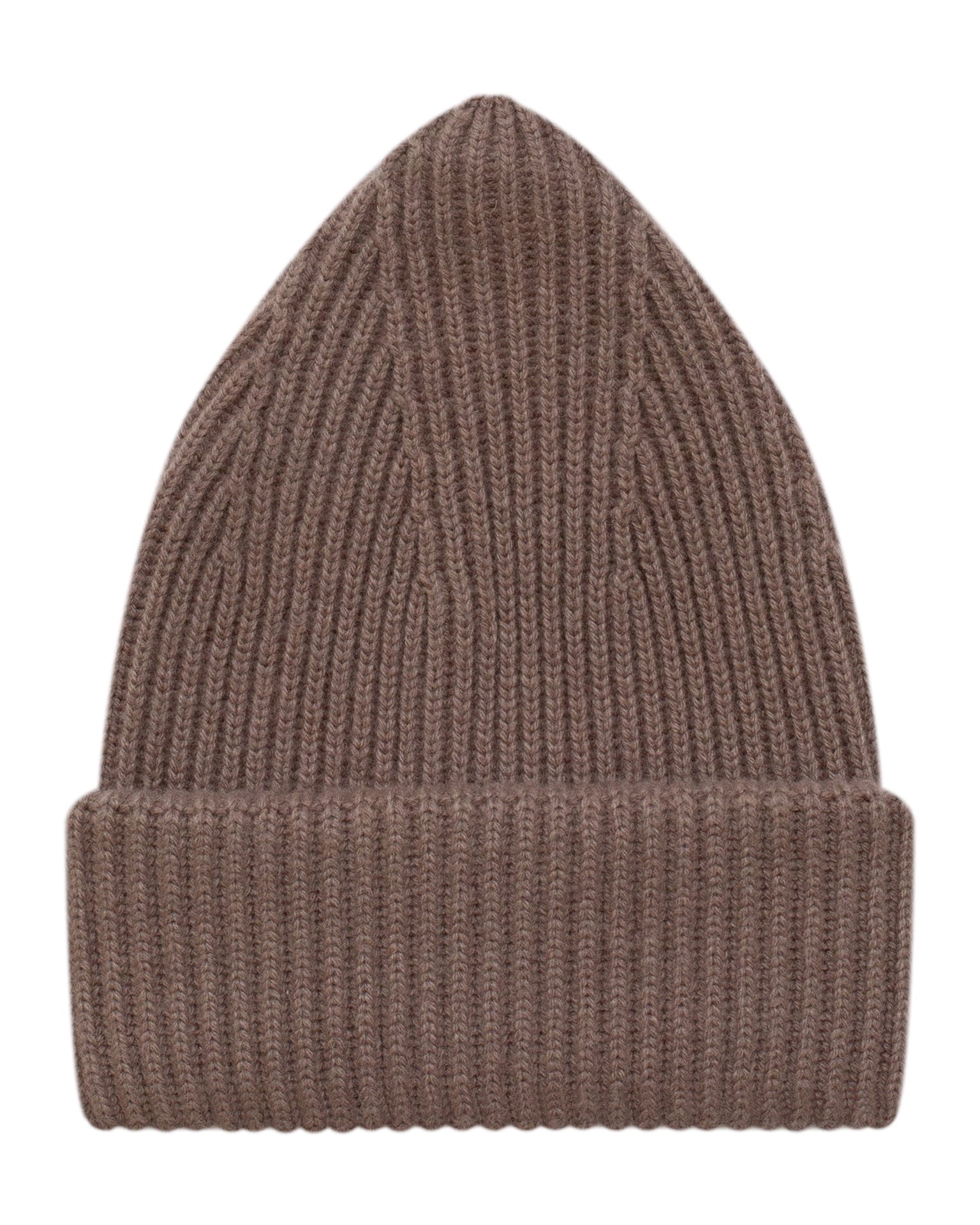 Ribbed wool hat in brown