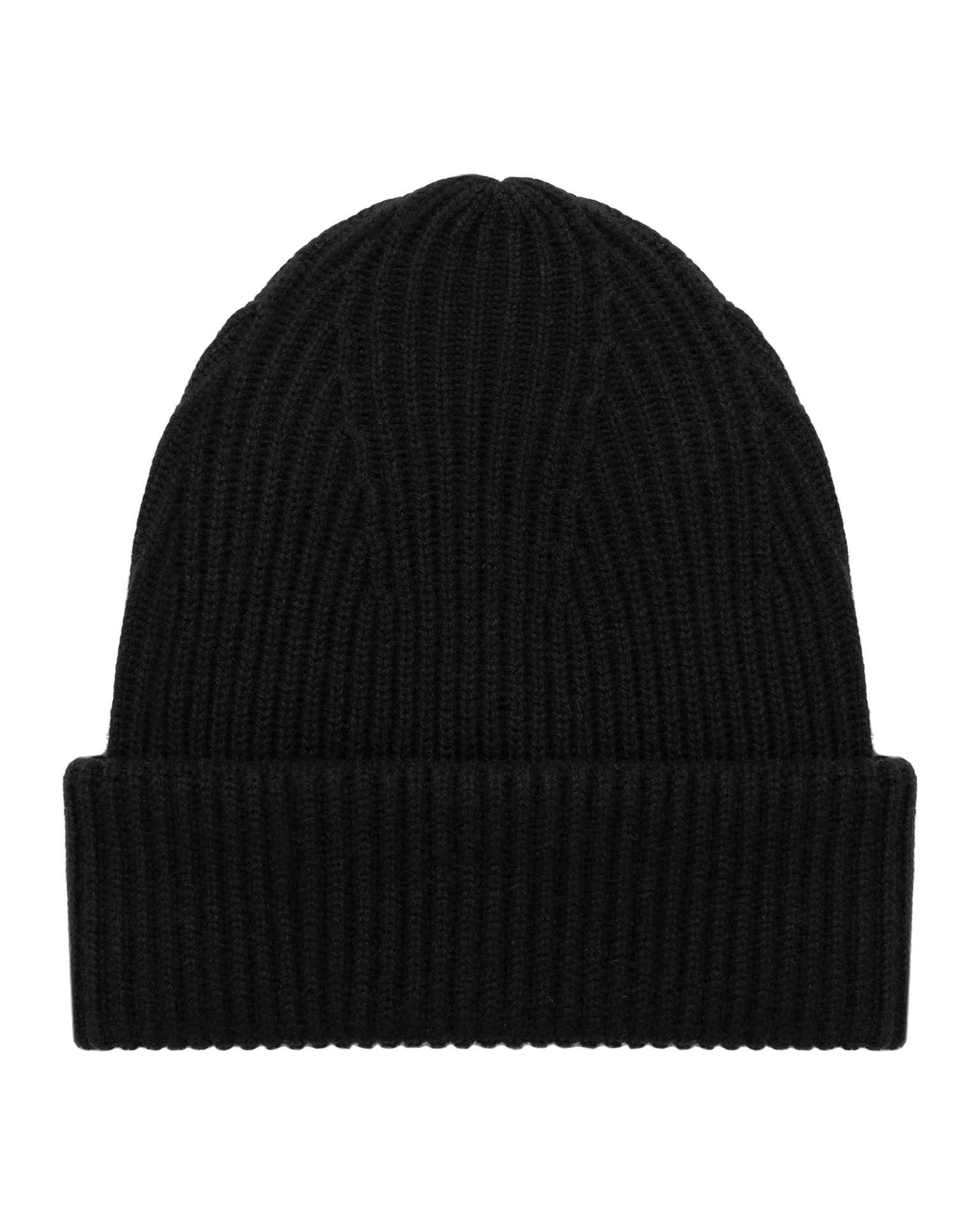 Black ribbed wool beanie