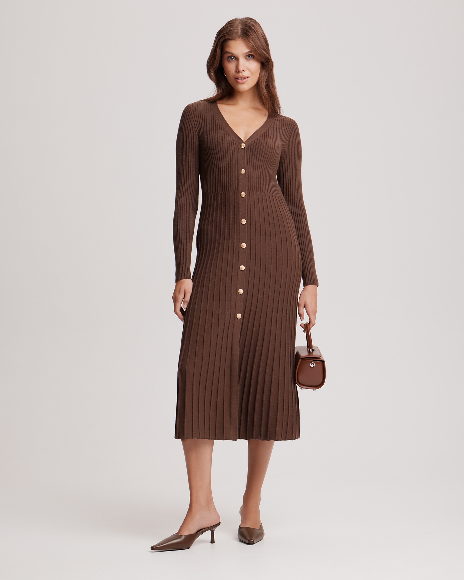 Chocolate knit dress