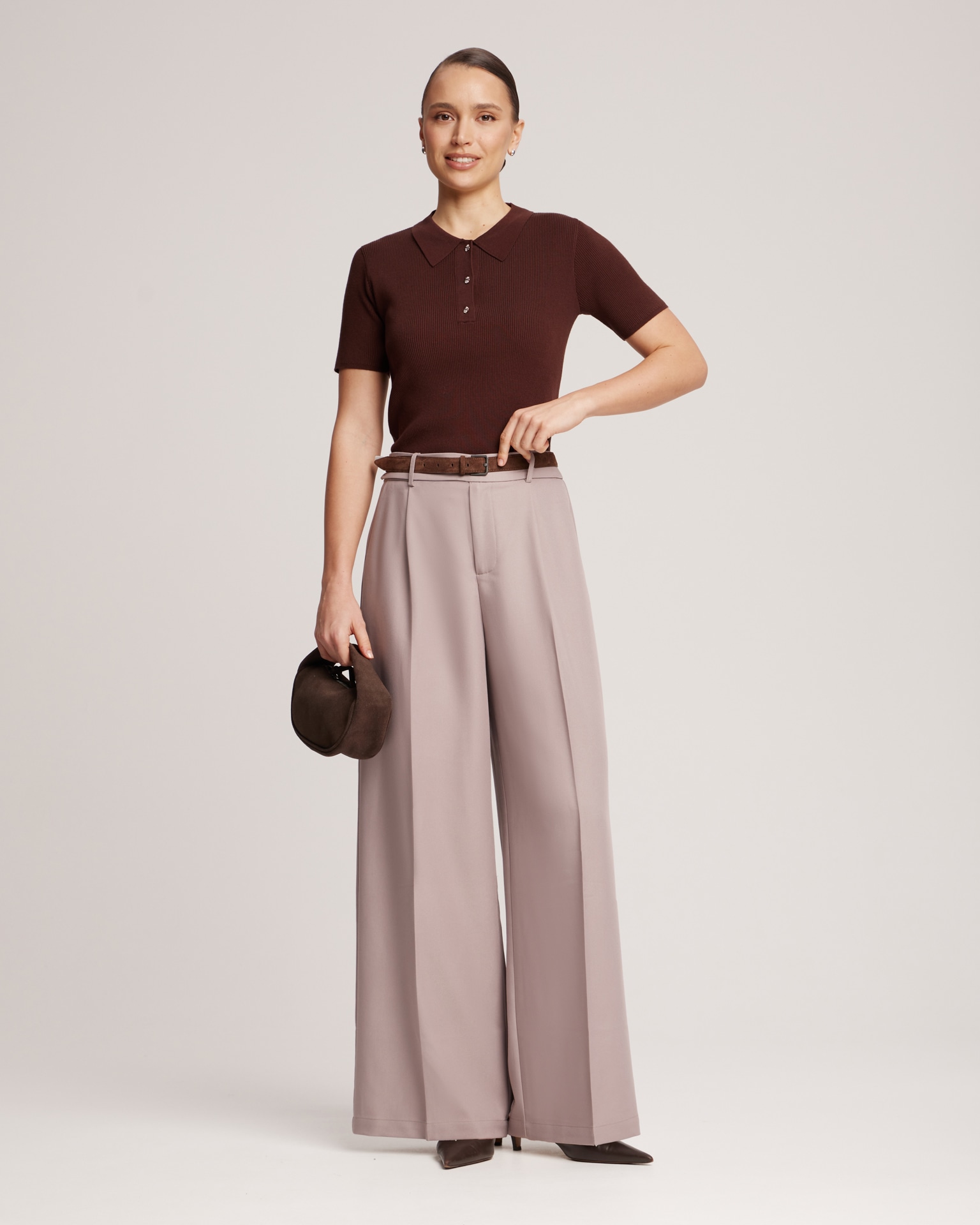 High-waisted trousers