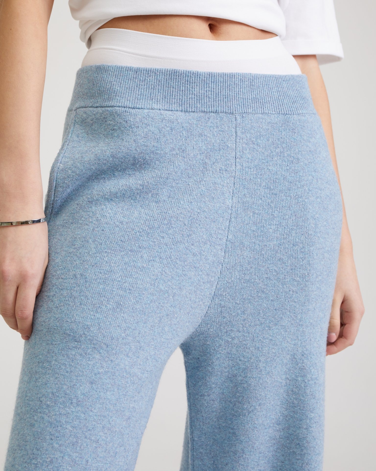 Blue knitted trousers, Sky Blue — photo 7