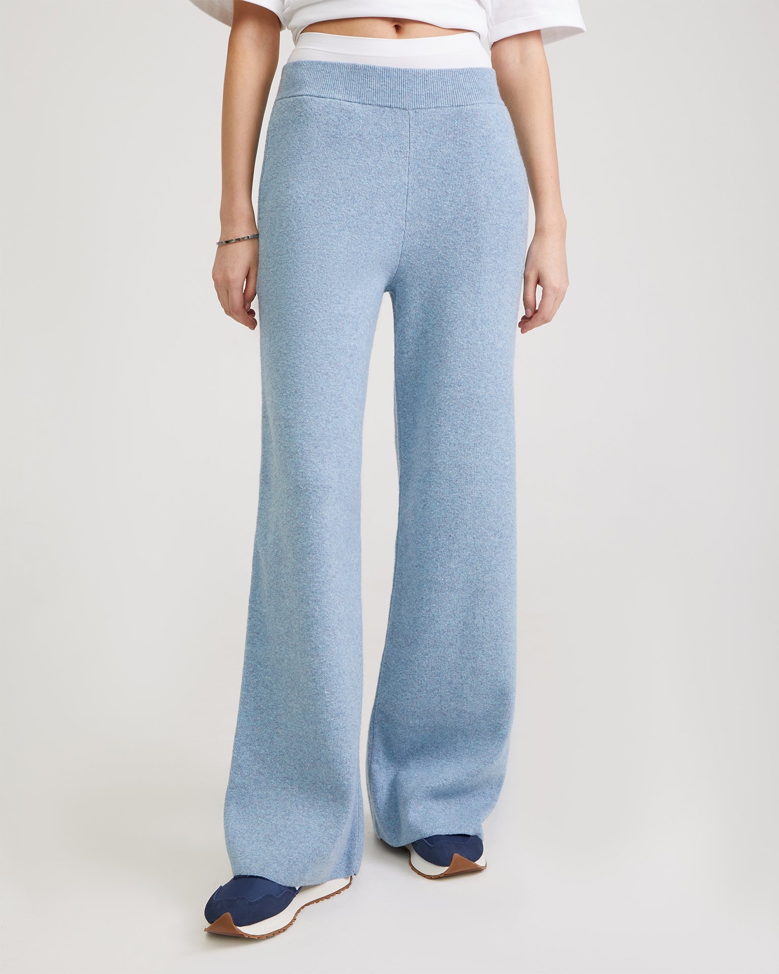 Blue knitted trousers, Sky Blue — photo 5