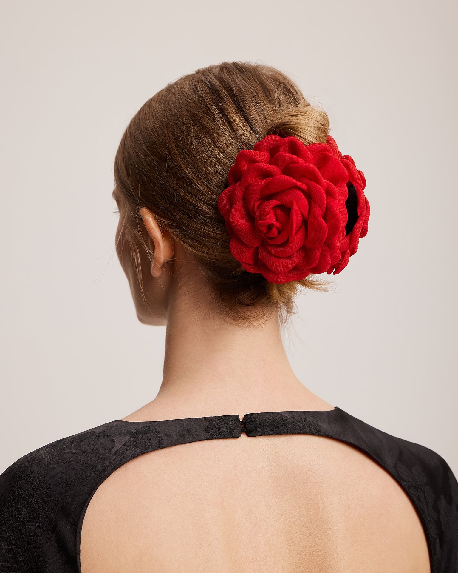 'Rose' hair claw clip, Red