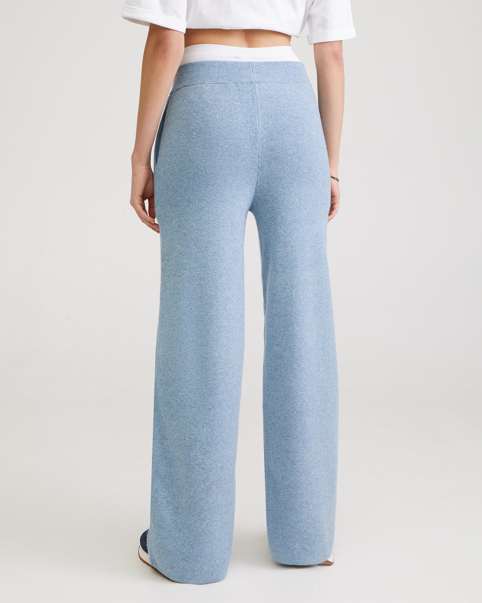 Blue knitted trousers, Sky Blue — photo 6