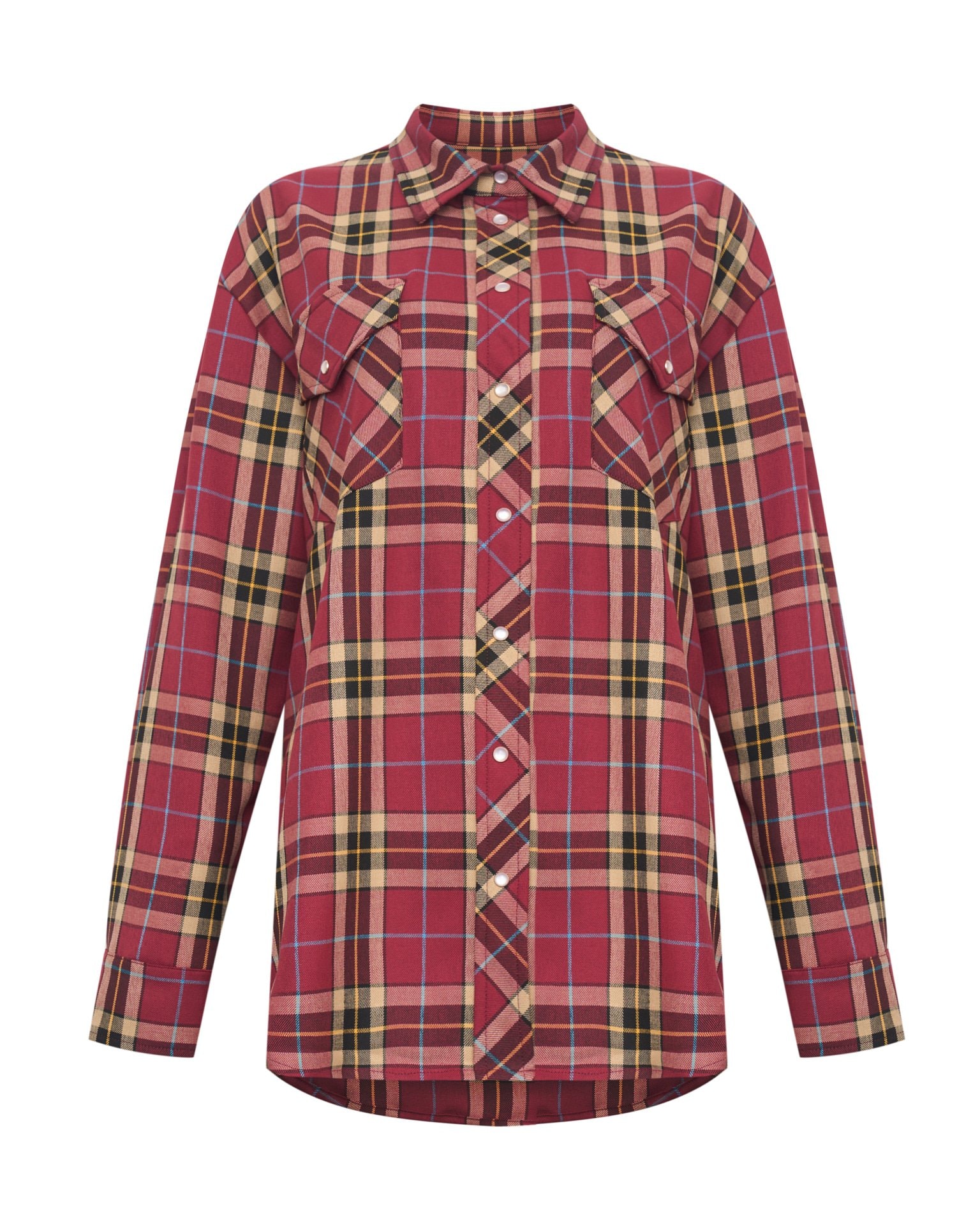 Burgundy checked shirt, Burgundy — photo 2
