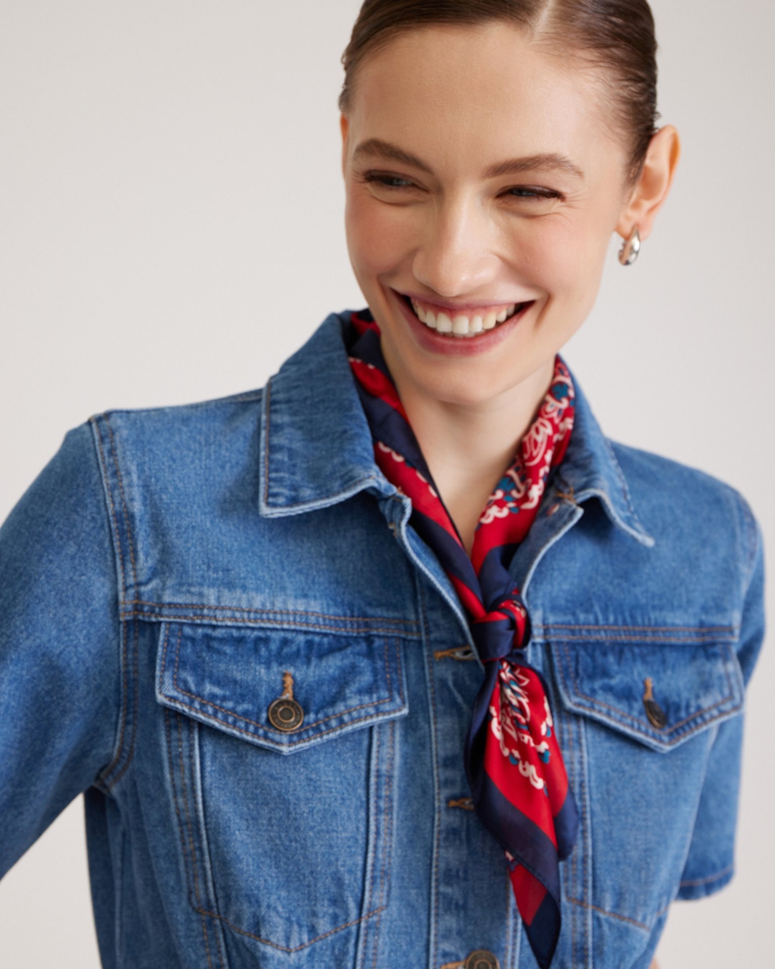 Satin scarf, Red — photo 4
