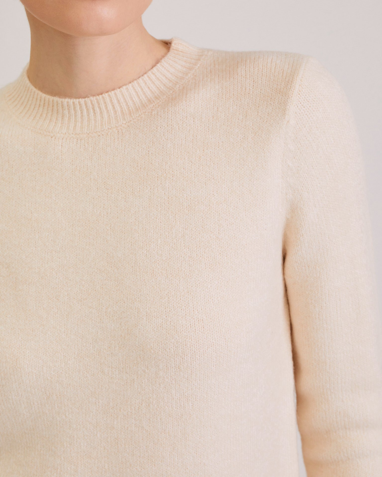 Straight-cut jumper, Beige — photo 6
